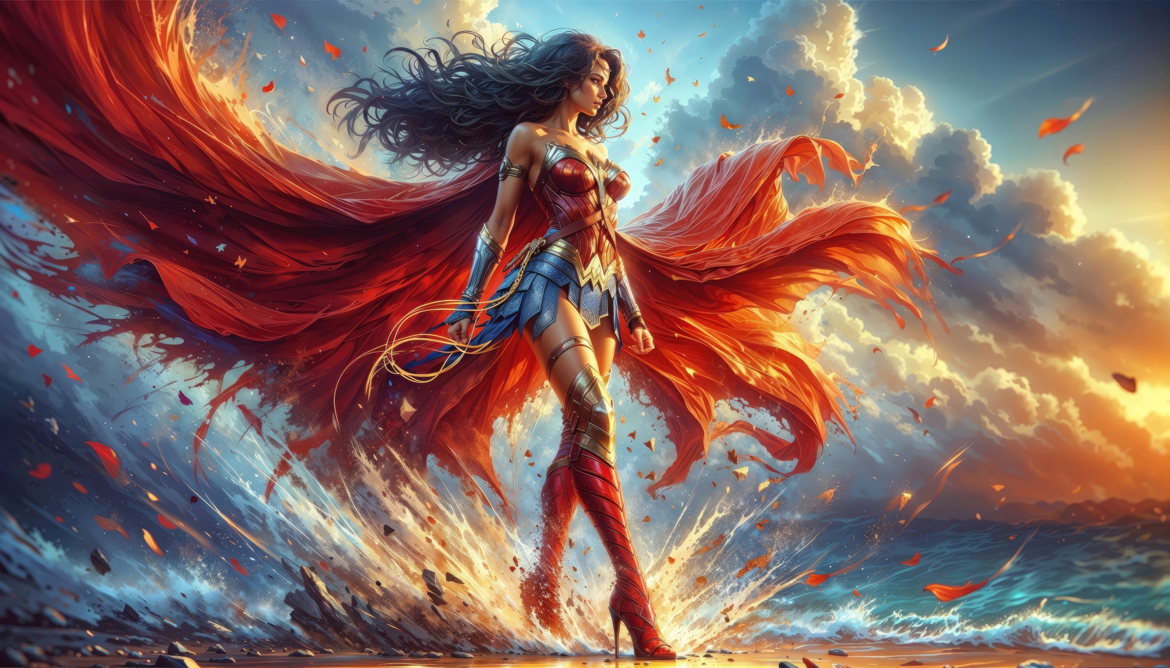 Wonder Woman The Starry Defender HD Wallpaper