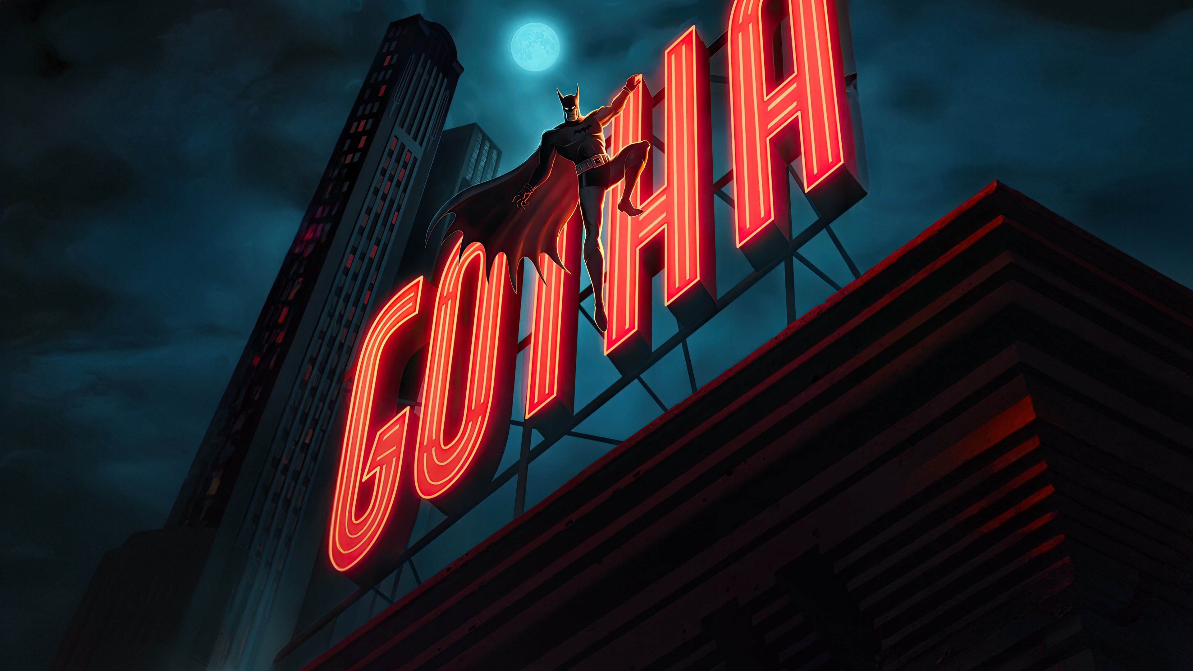 Batman on Gotham Sign HD Wallpaper
