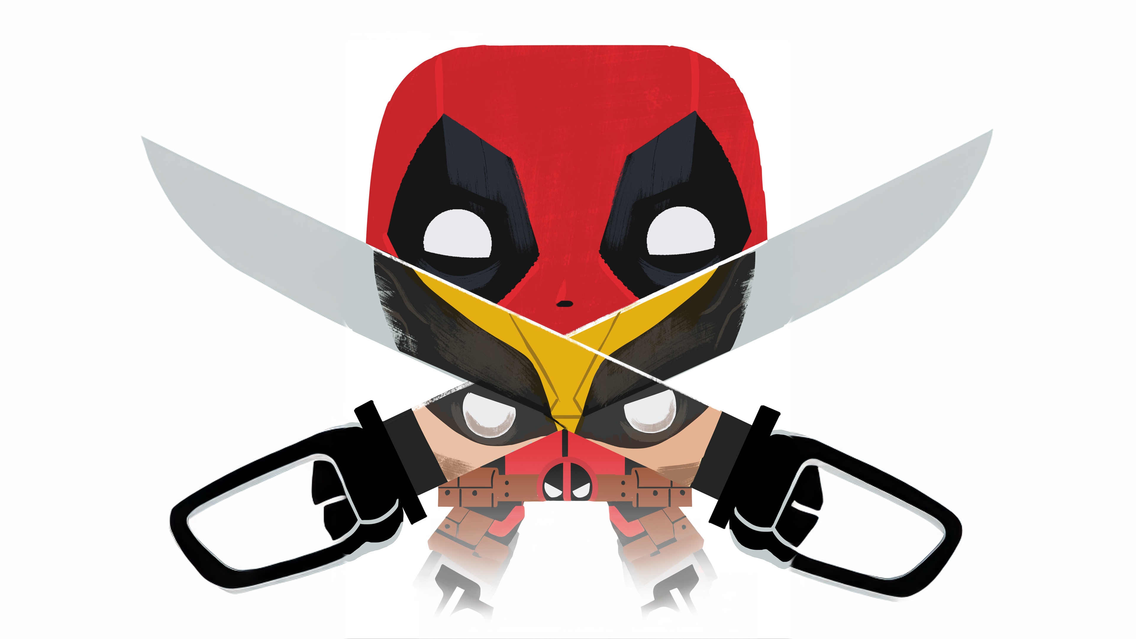 Deadpool and Wolverine Funko Pop Mashup HD Wallpaper