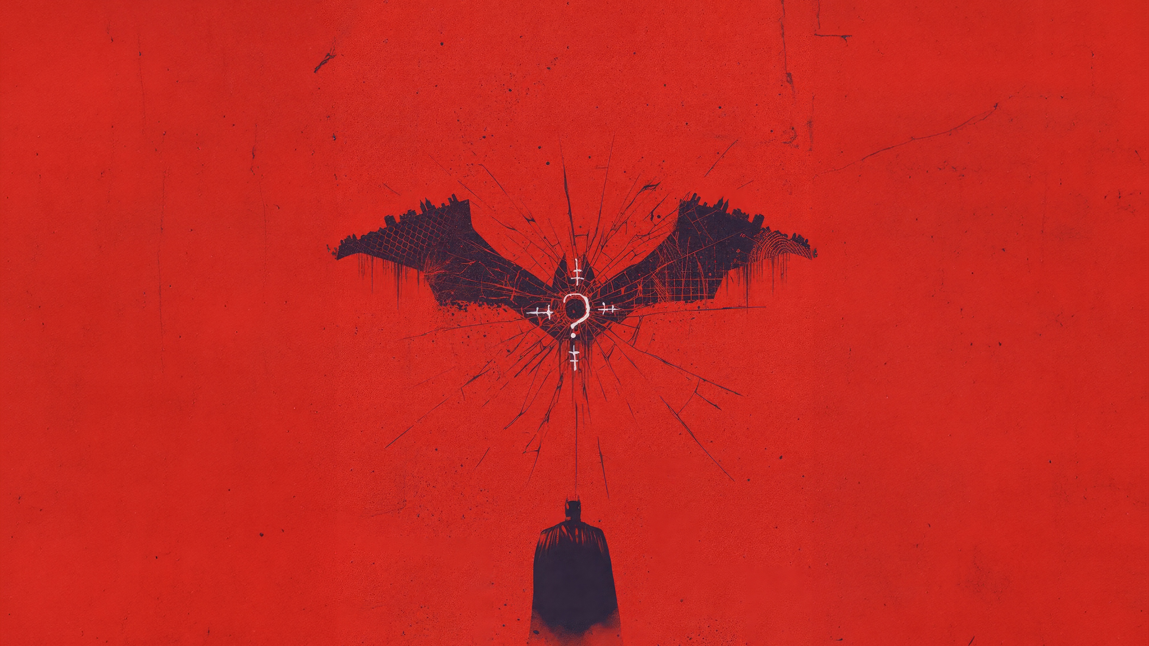 The Batman Riddler Symbol and Silhouette HD Wallpaper