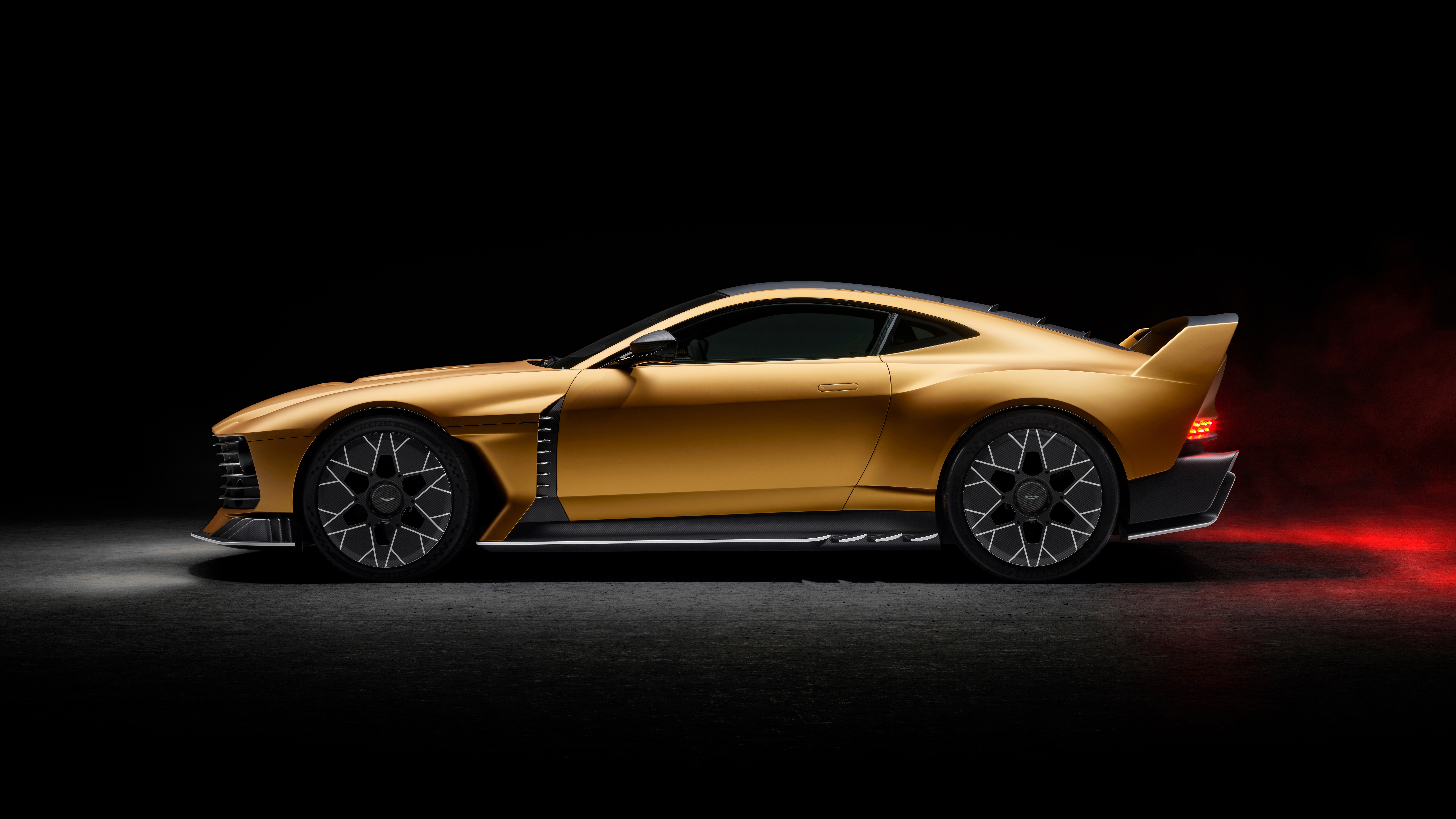 Aston Martin Valiant gold sports car HD Wallpaper