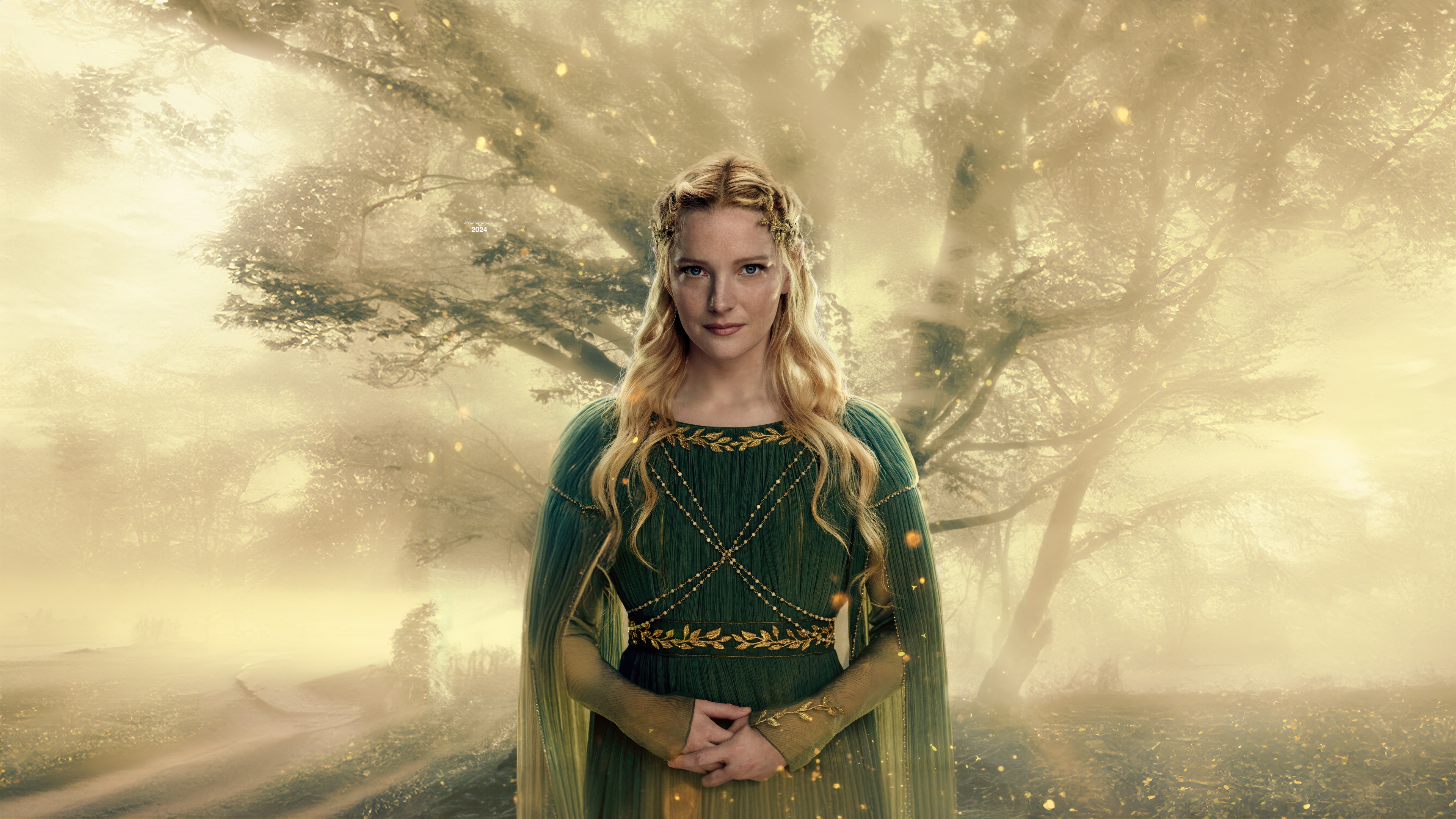 Morfydd Clark as Galadriel in The Rings of Power HD Wallpaper