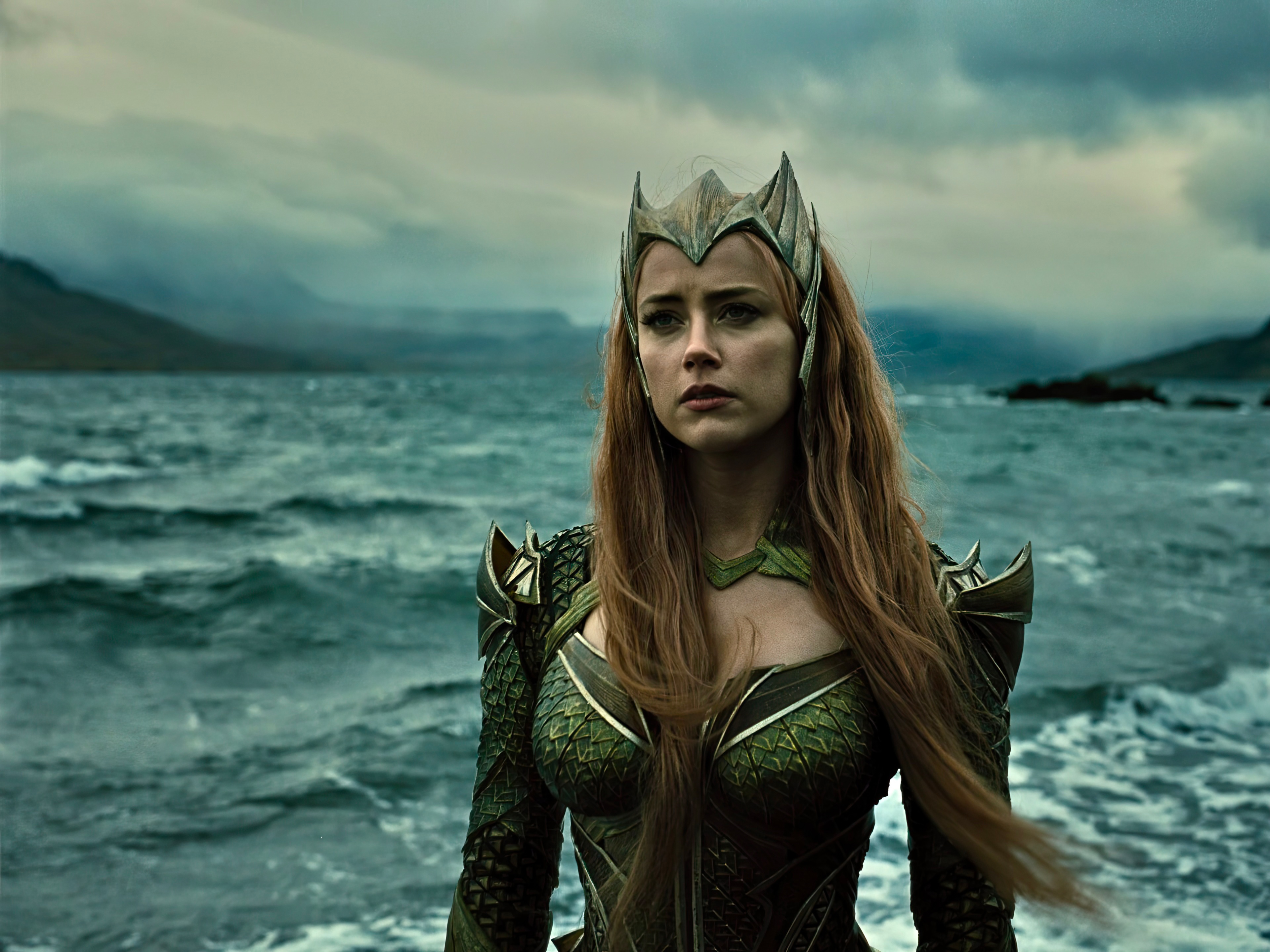 Mera from Justice League standing by the sea HD Wallpaper