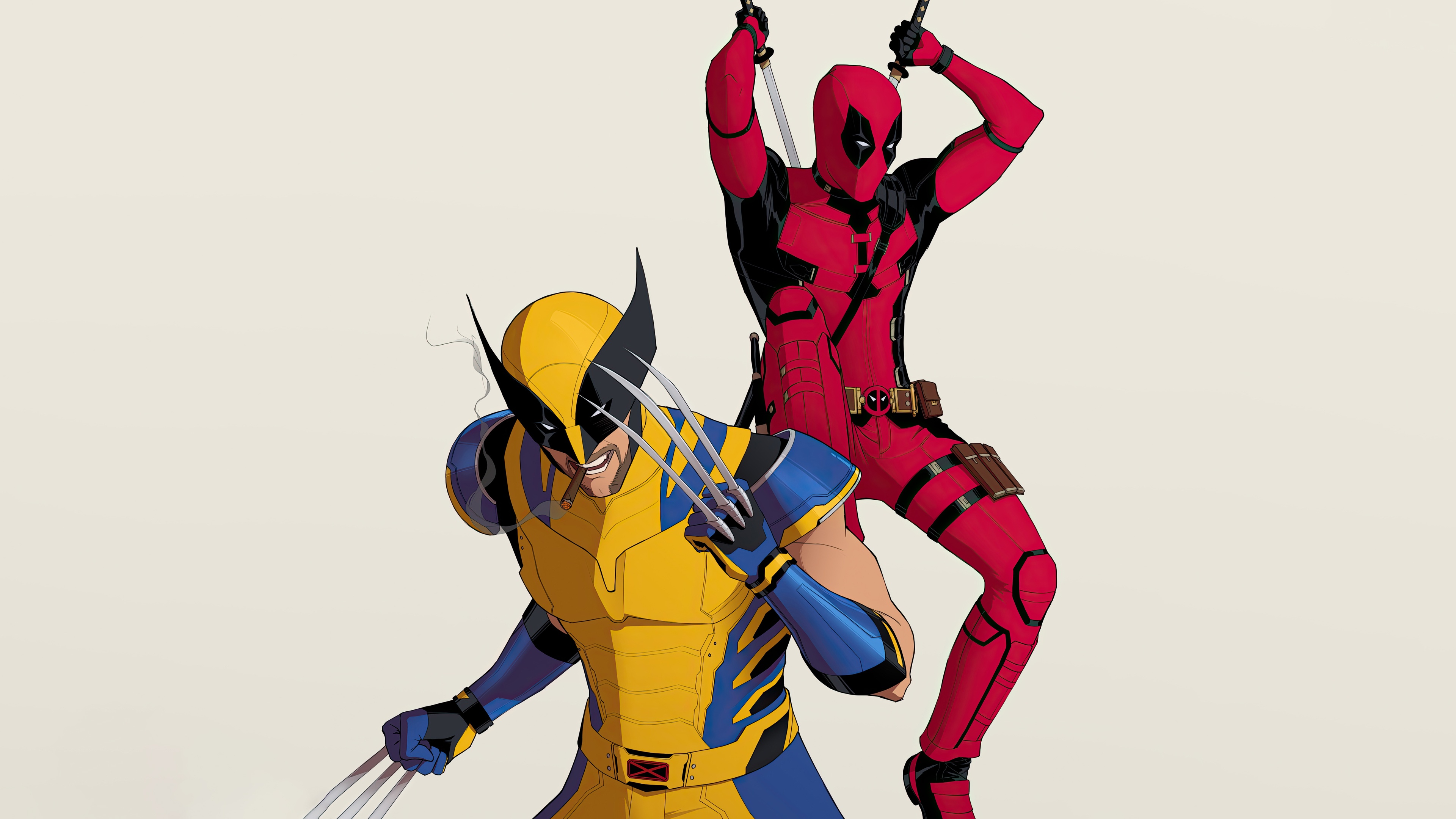 Deadpool And Wolverine Sketch Art HD Wallpaper