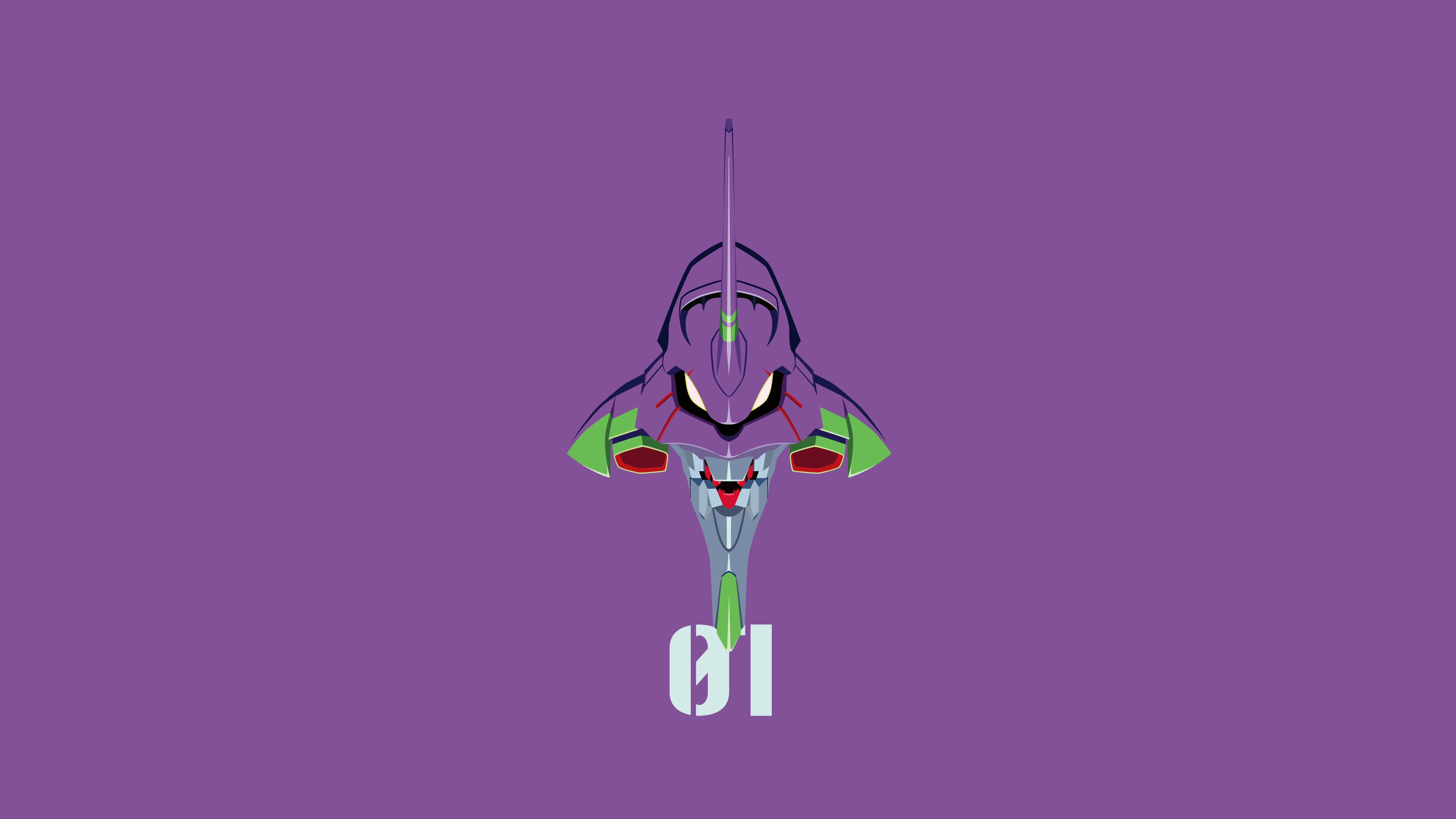 Evangelion Unit-01 Minimalist Art HD Wallpaper