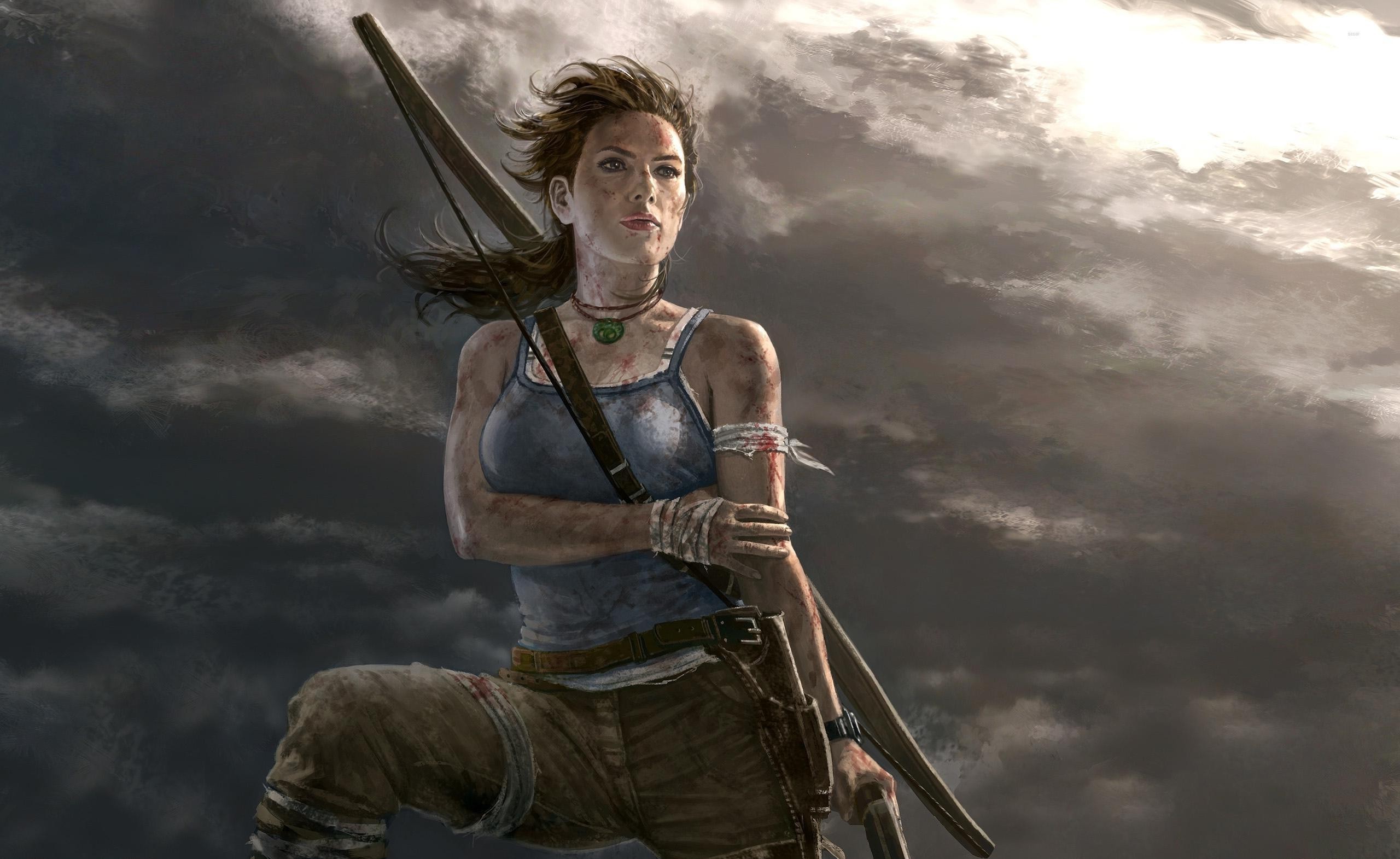 Lara Croft from Tomb Raider artwork HD Wallpaper