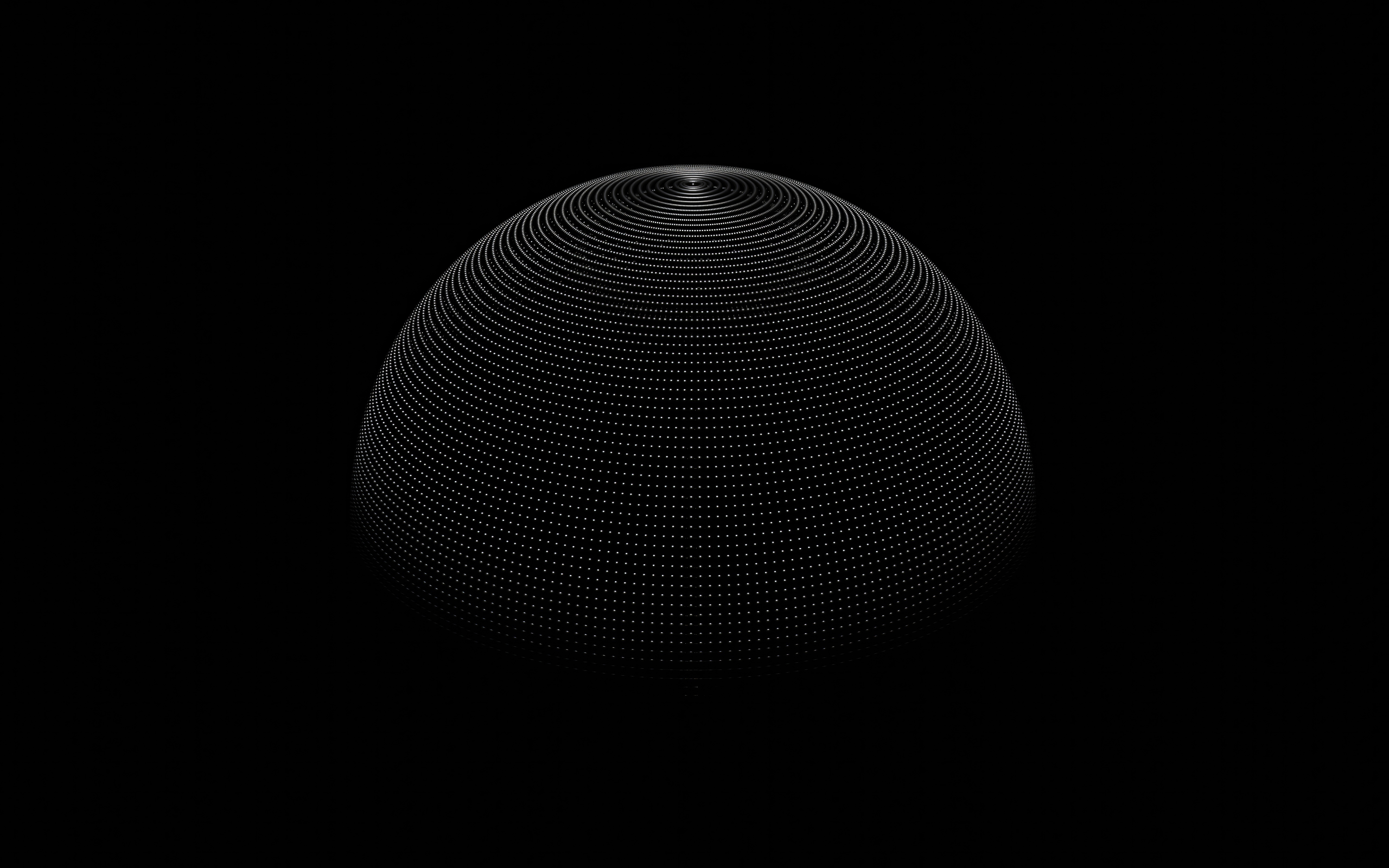 Abstract dome made of white dots on black background HD Wallpaper