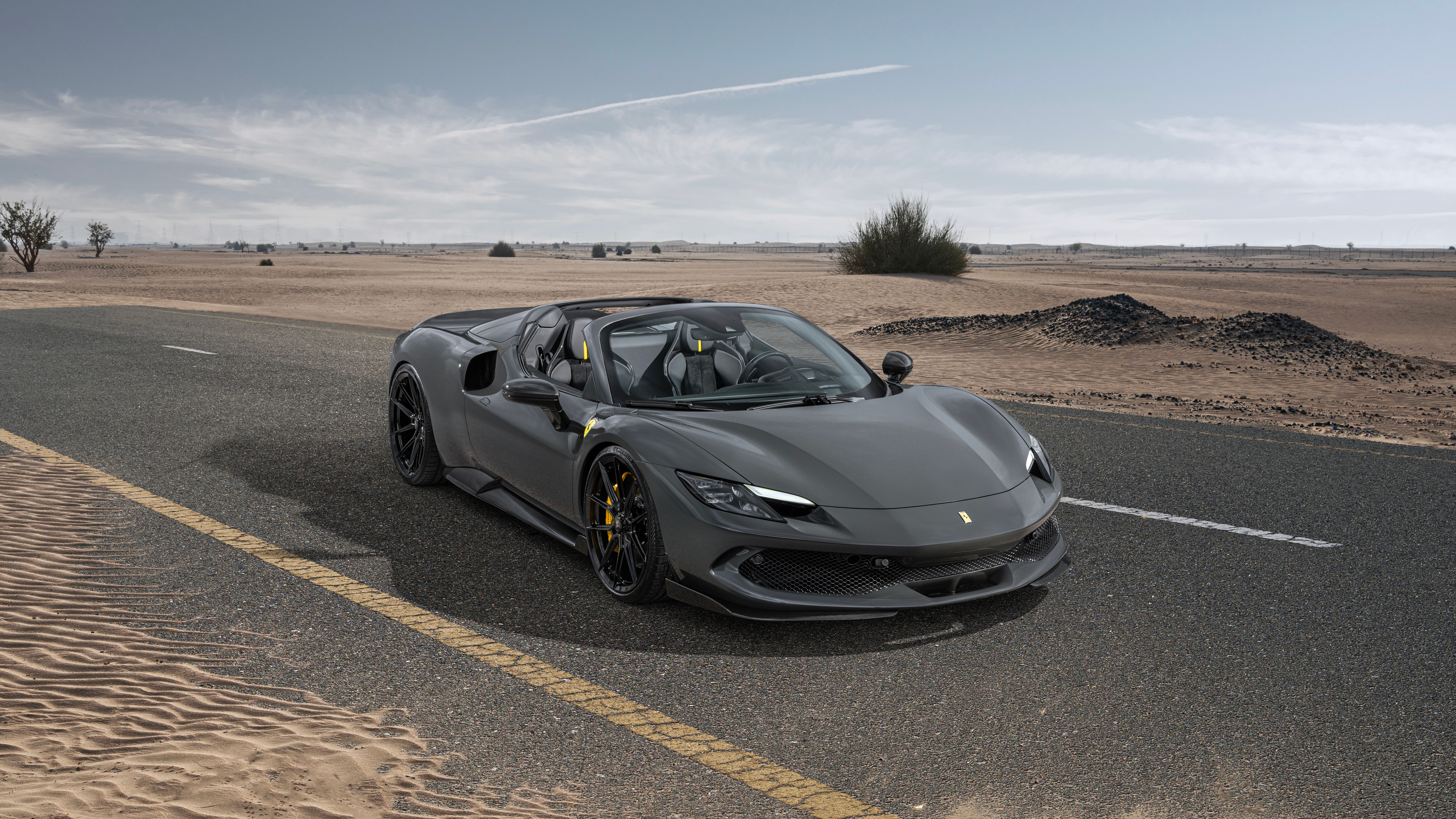 Novitec Ferrari 296 GTS Aero in Desert Landscape HD Wallpaper