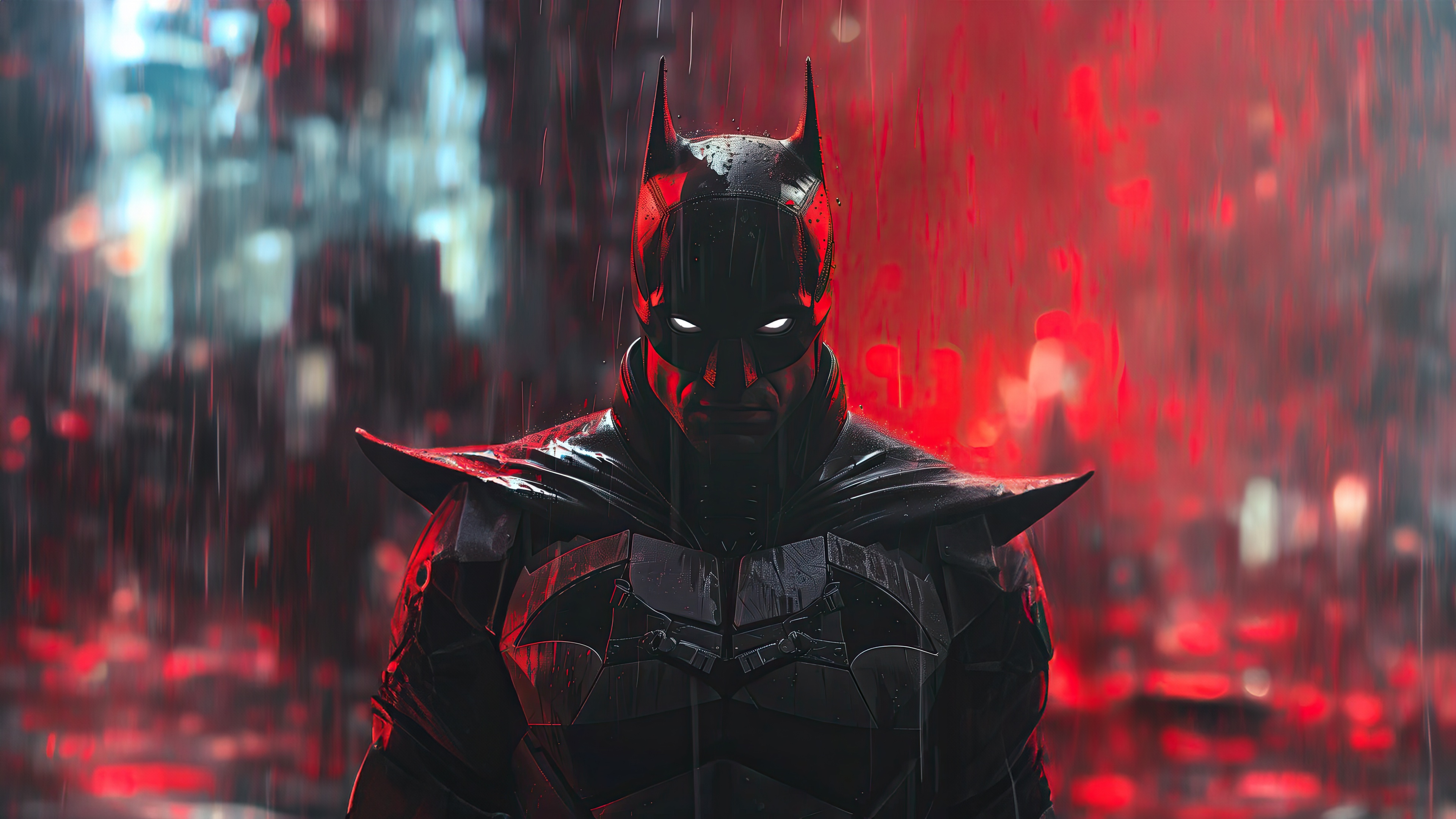 The Batman in a Rainy City HD Wallpaper