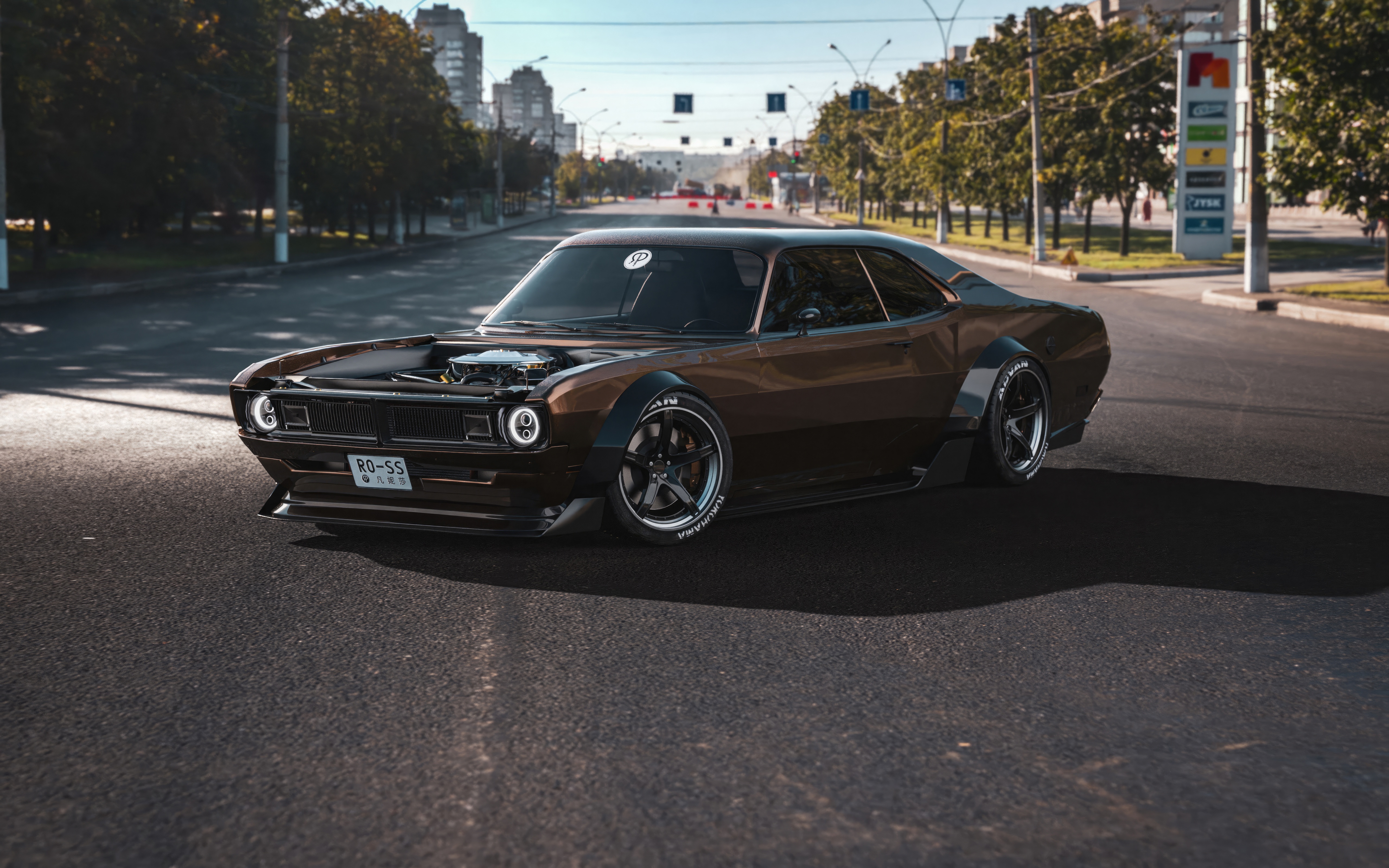 1971 Dodge Demon Restomod on a City Street HD Wallpaper