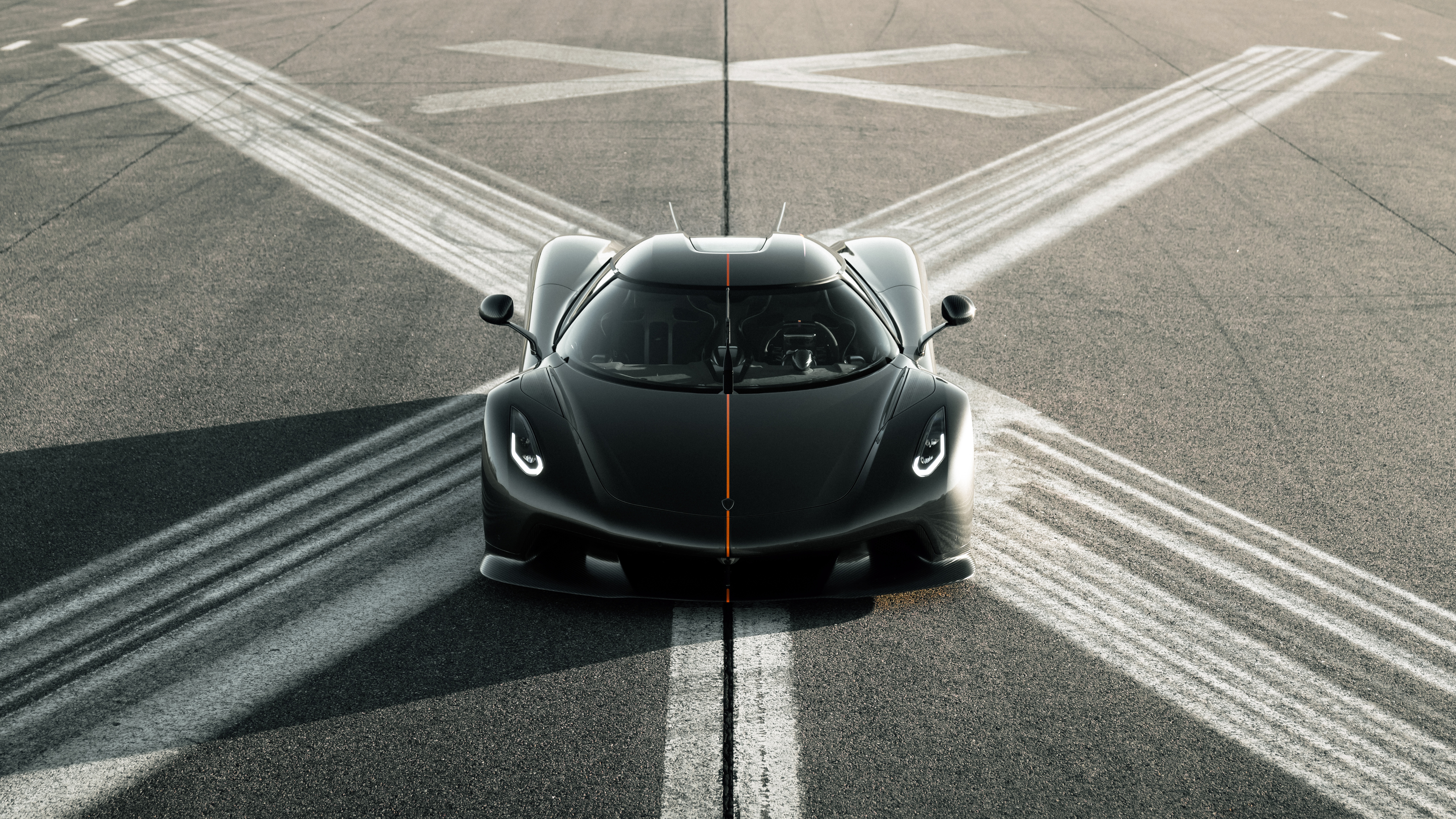Koenigsegg Jesko Absolut on asphalt with tire marks HD Wallpaper
