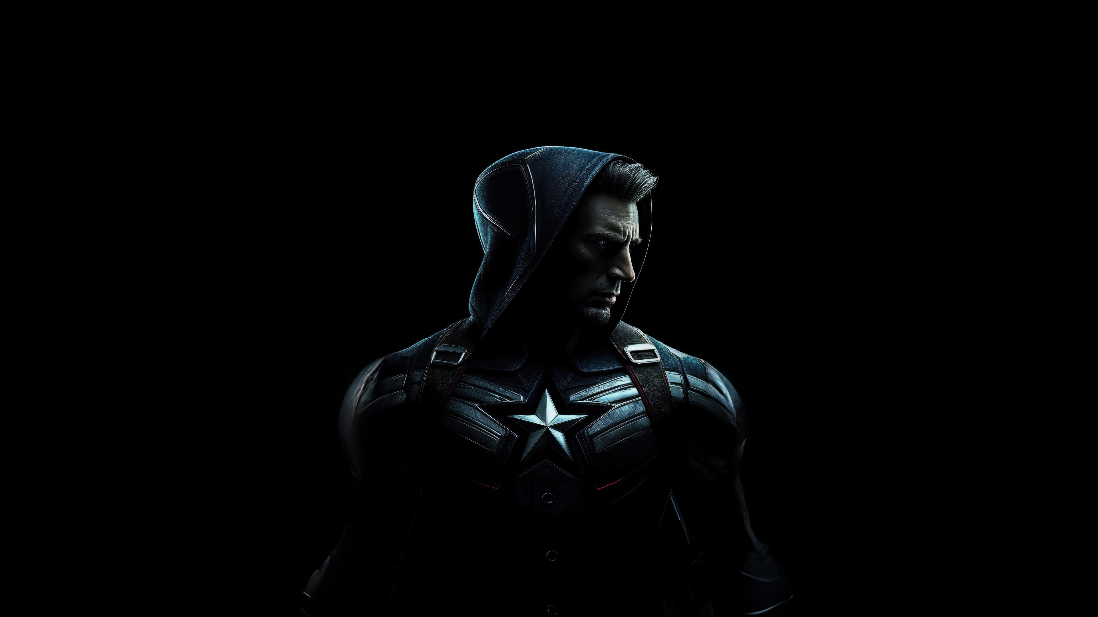 Captain America in a dark hooded suit HD Wallpaper