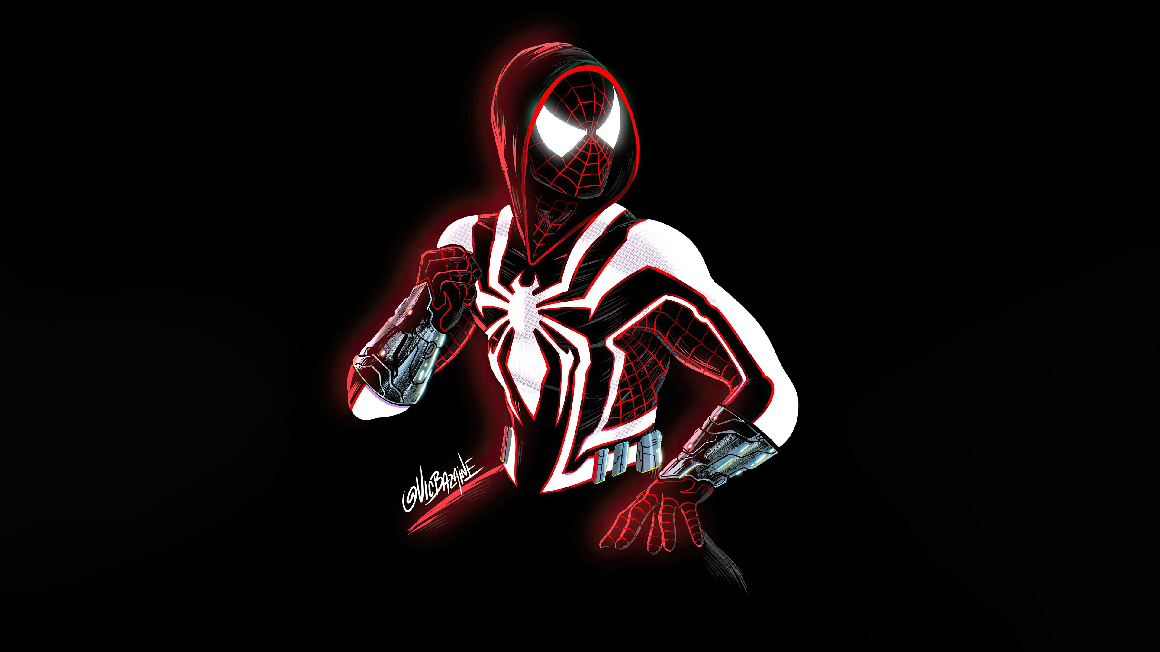 The Remarkable Spider-Man with Red Neon Accents HD Wallpaper