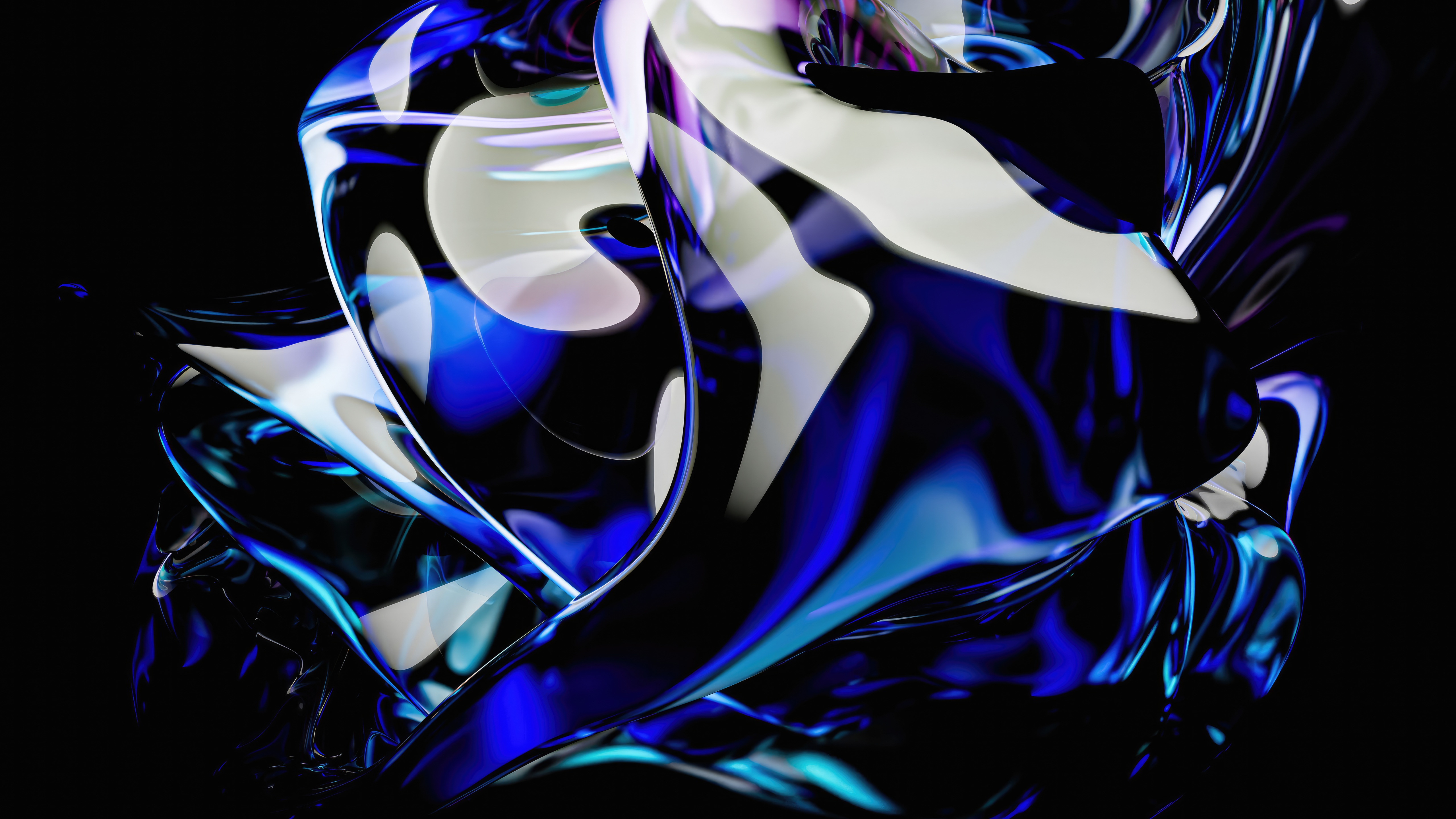 Abstract Blue Glass Sculpture HD Wallpaper