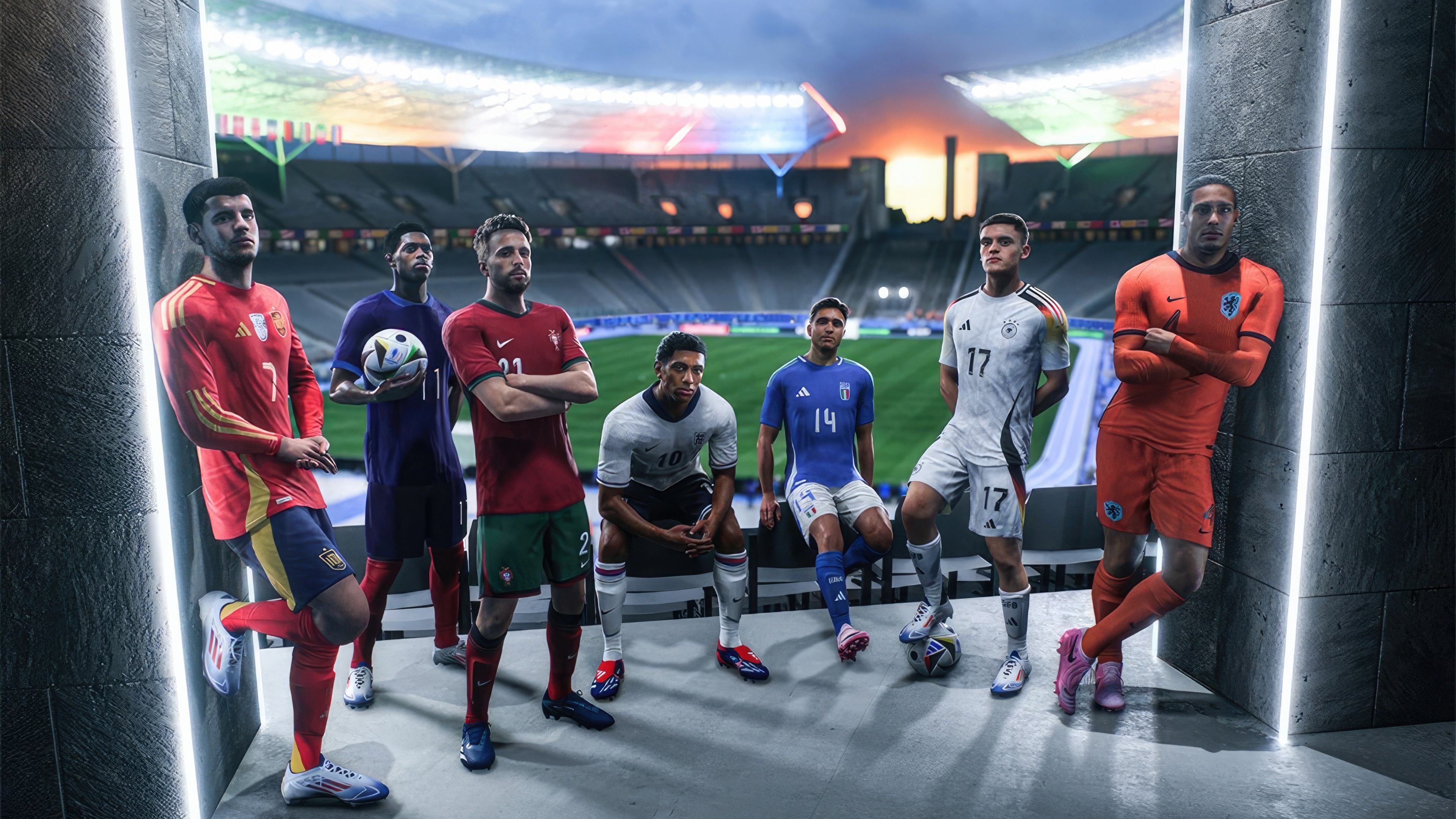 FC 24: Football players in stadium tunnel HD Wallpaper
