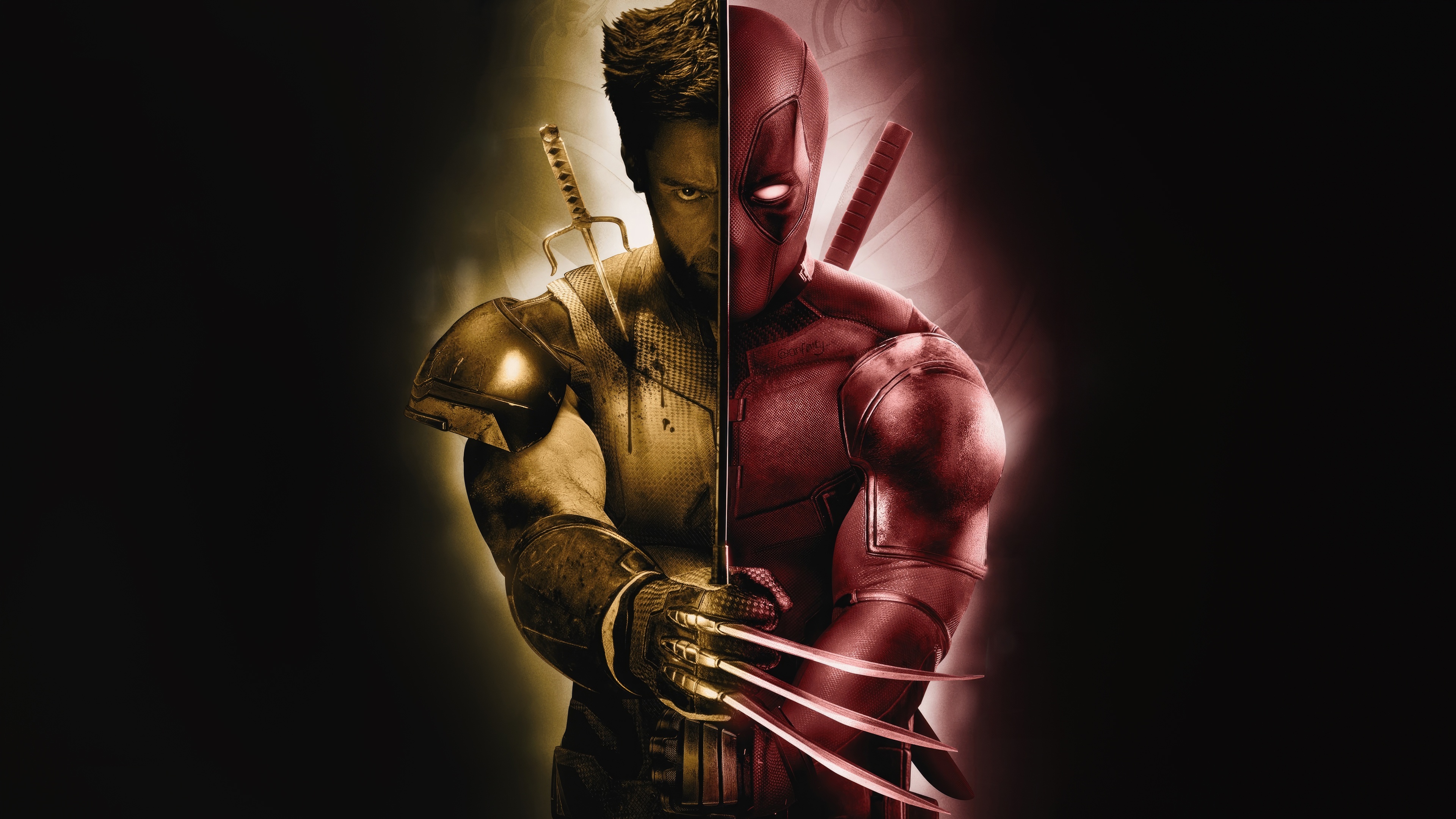 Deadpool and Wolverine split image HD Wallpaper