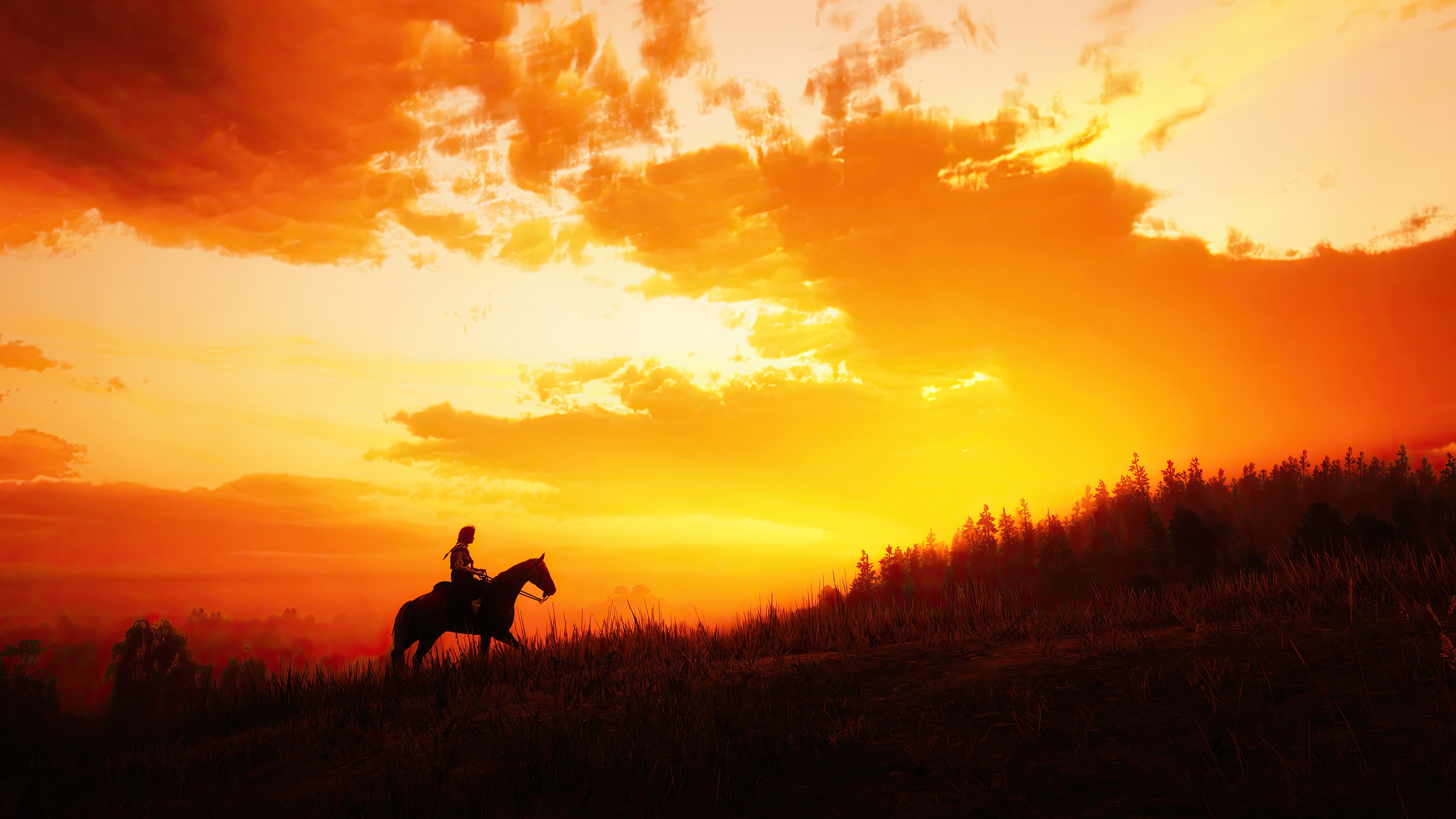 Red Dead Redemption 2 Sunset Ride HD Wallpaper