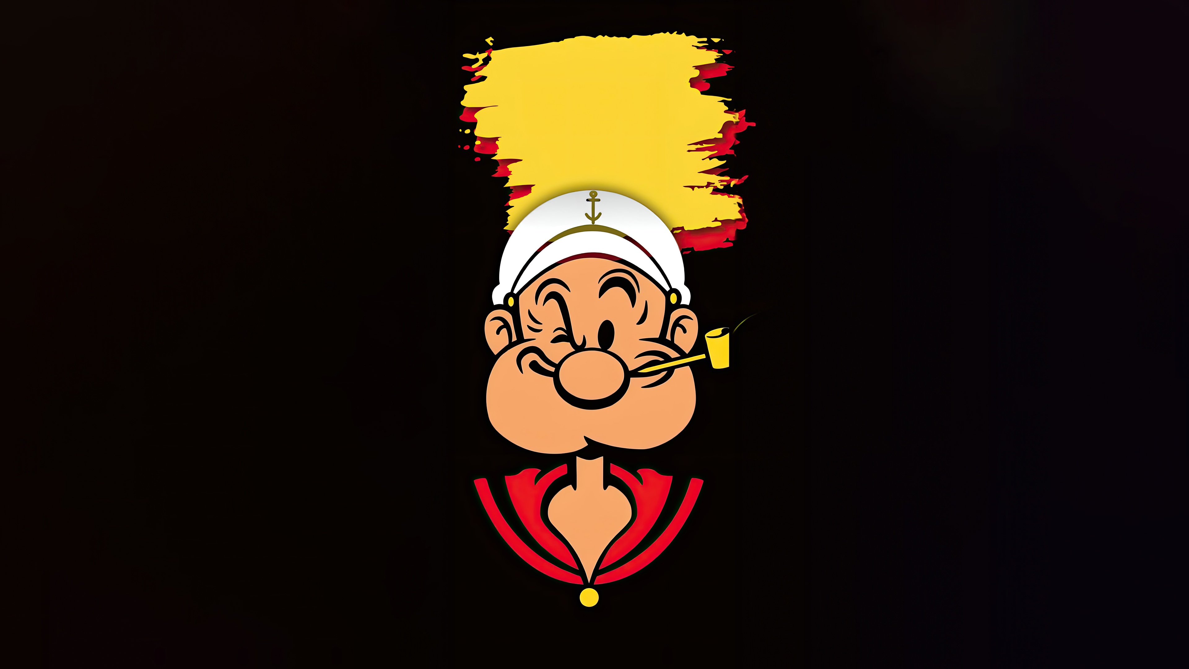 Popeye the Sailor with a Yellow Brush Stroke HD Wallpaper