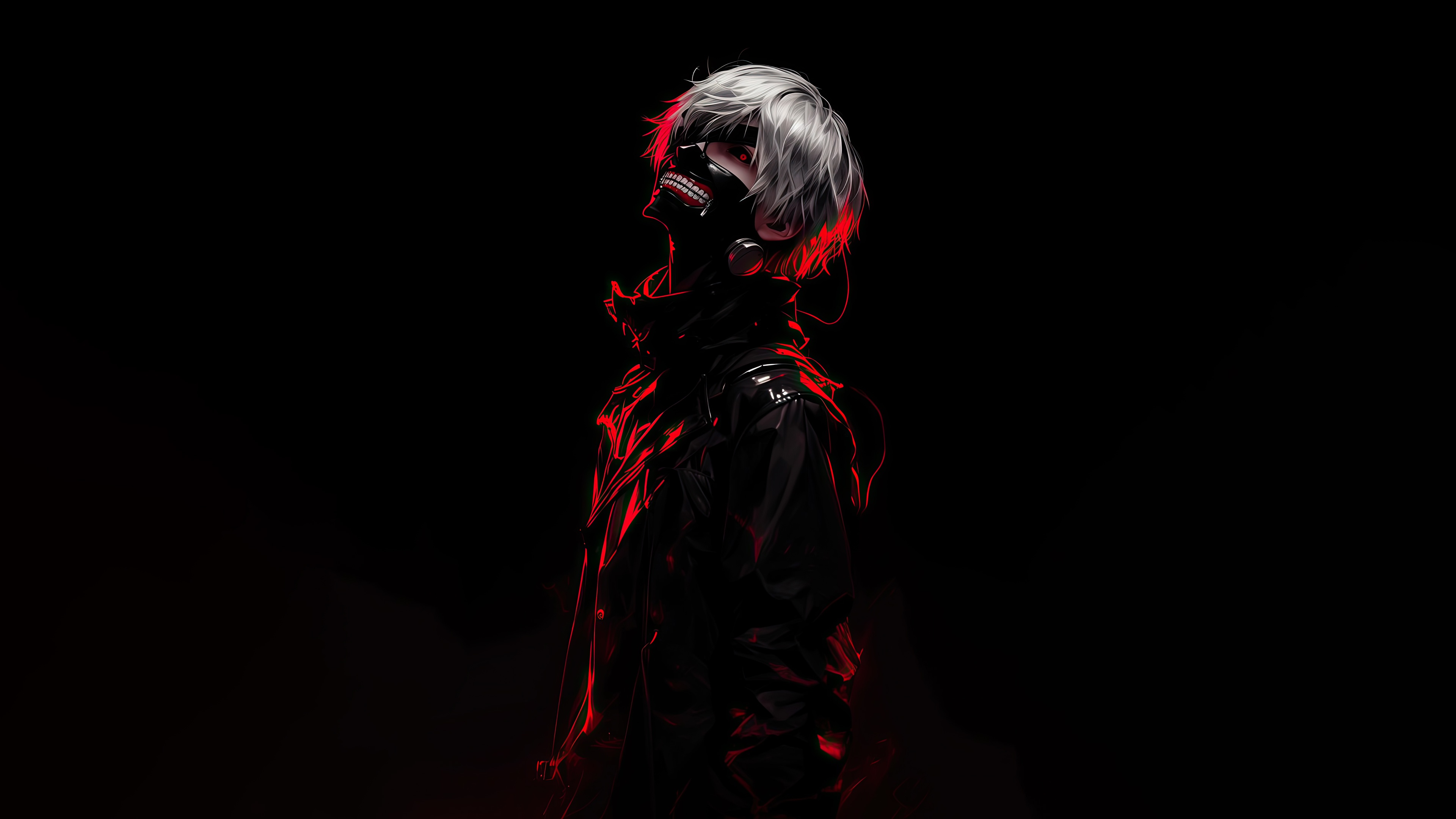 Ken Kaneki from Tokyo Ghoul with red lighting HD Wallpaper