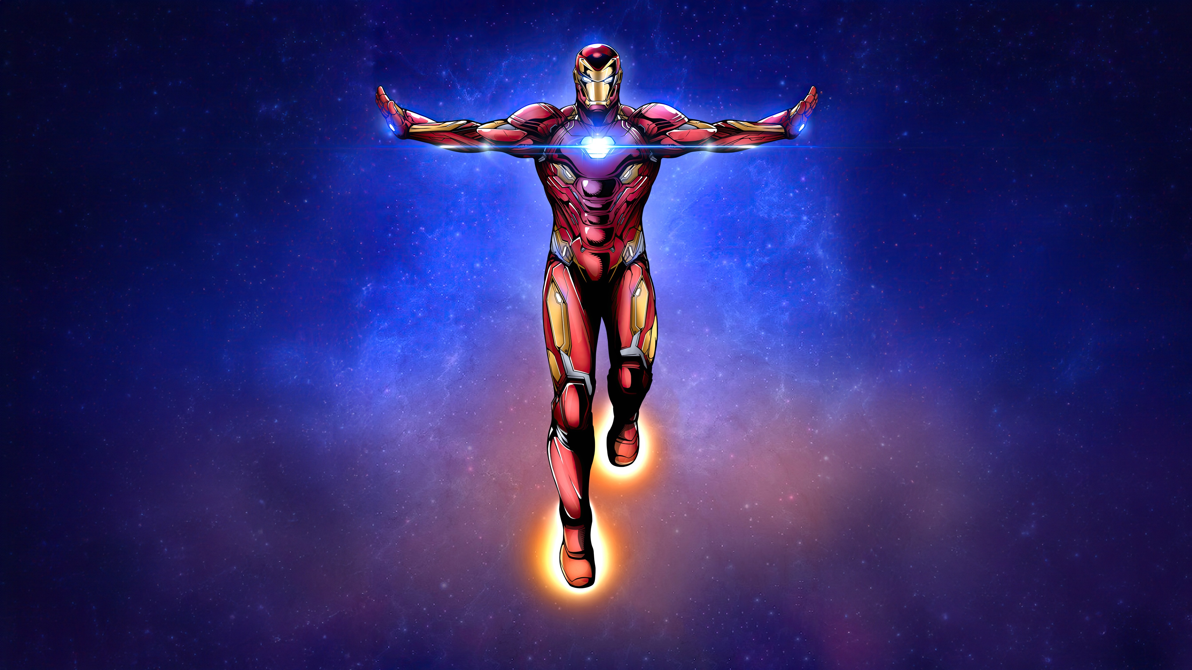 Iron Man Flying in Space HD Wallpaper