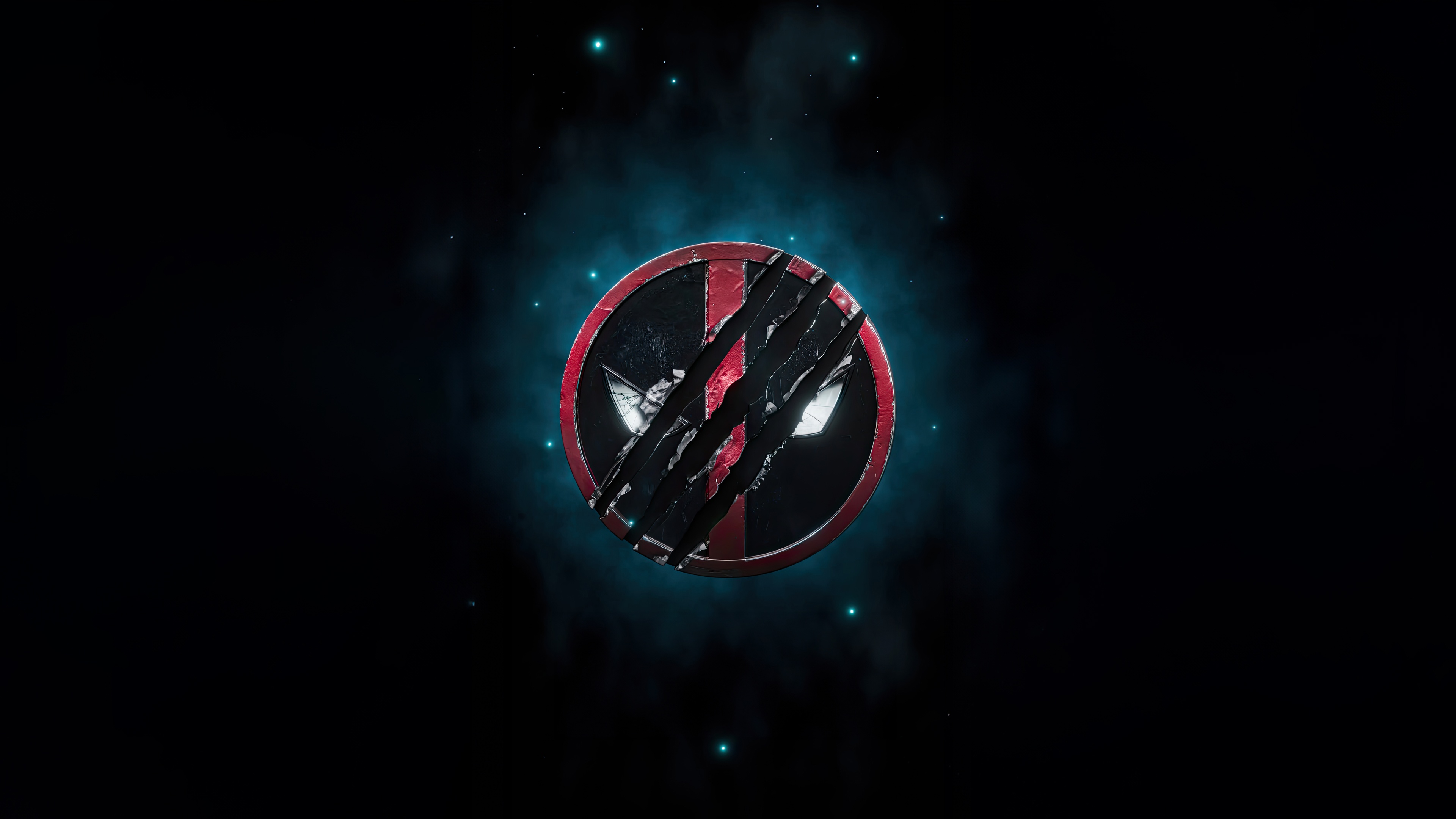 Deadpool and Wolverine Logo with Scratches HD Wallpaper