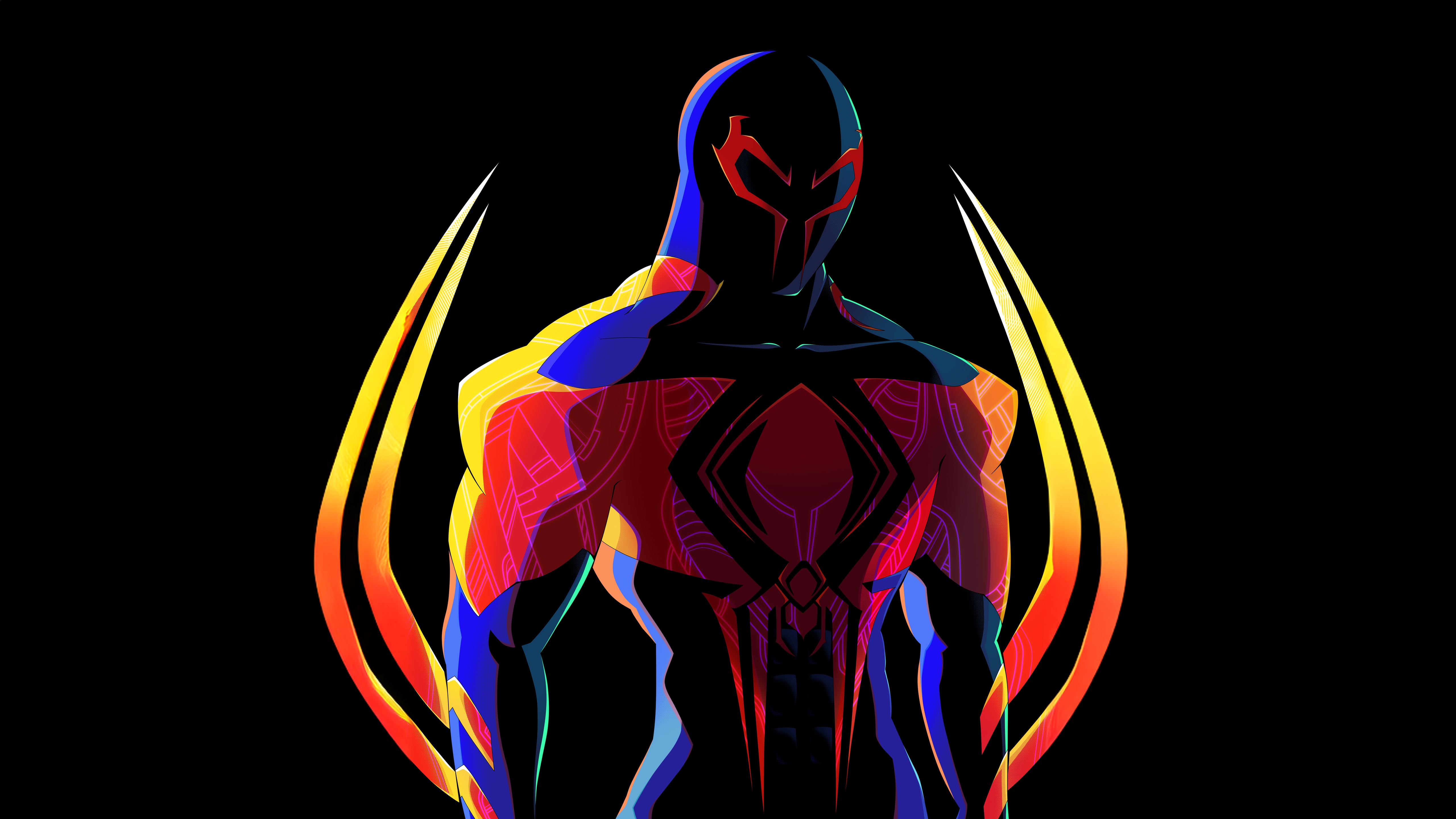 Spider-Man 2099 in colorful suit HD Wallpaper