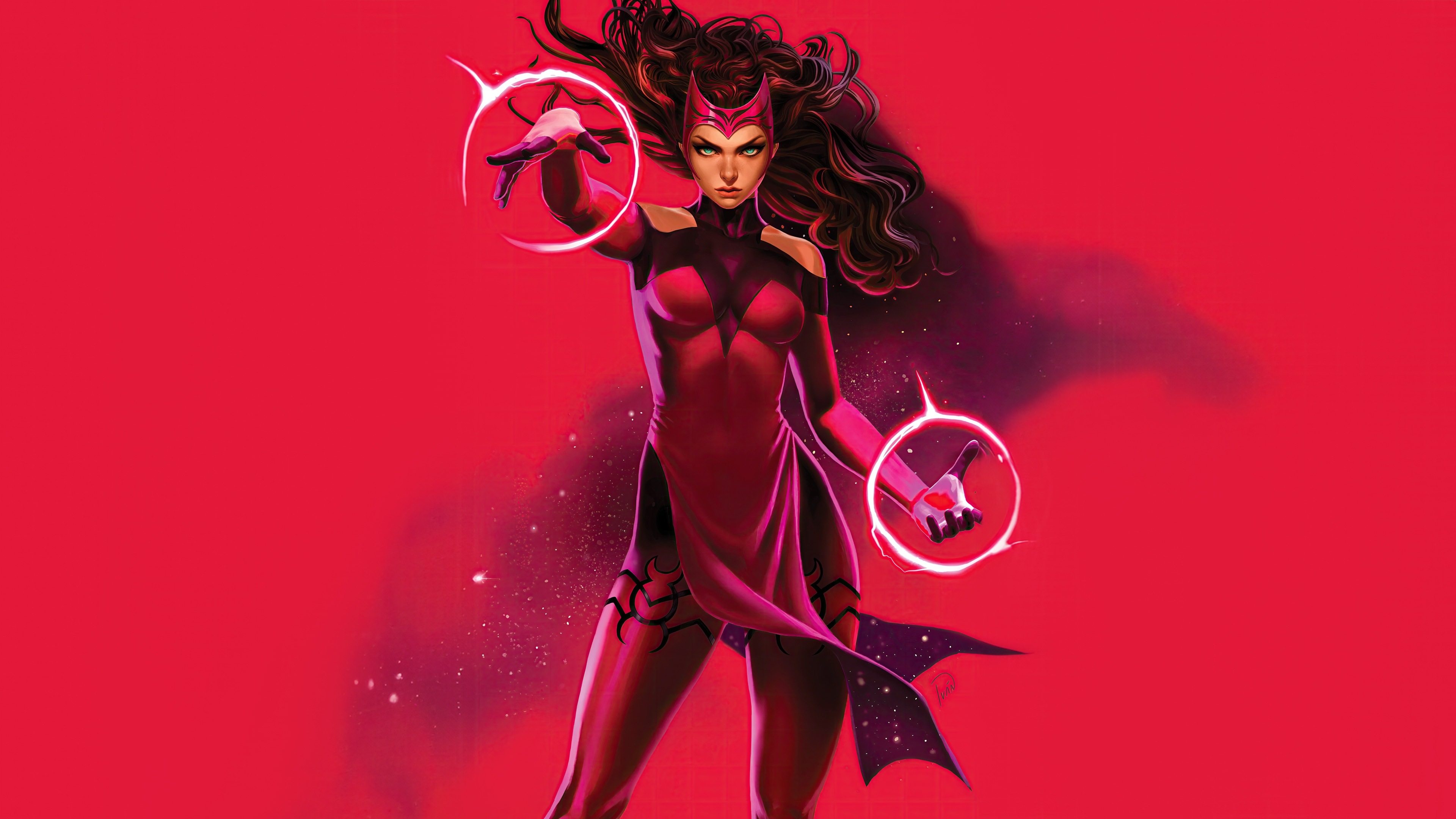 Scarlet Witch using magic HD Wallpaper