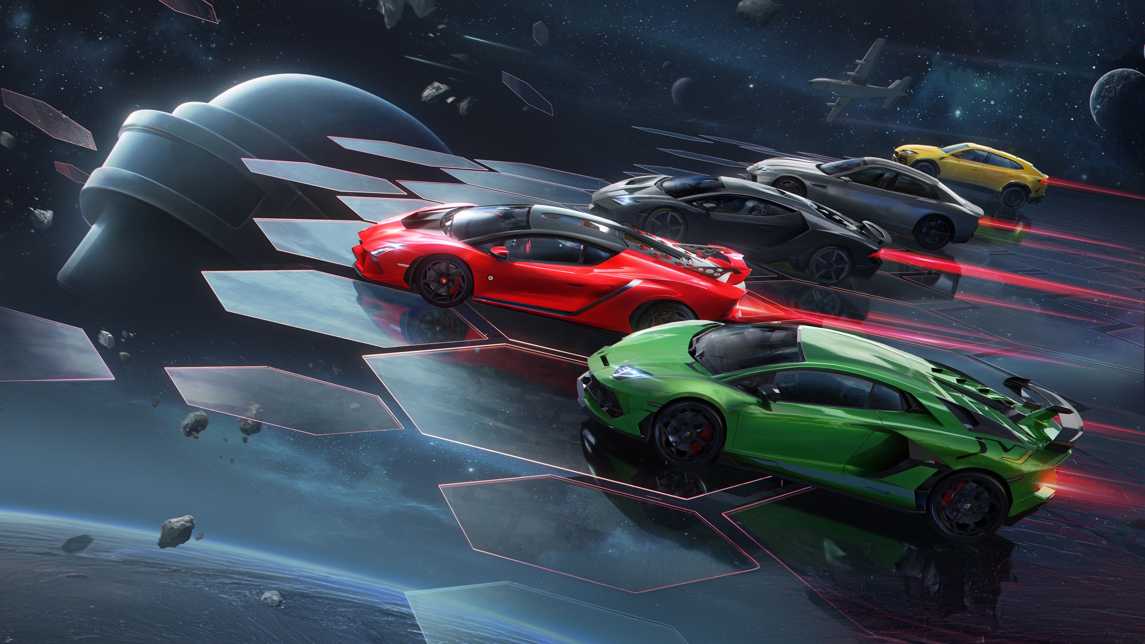 PUBG Mobile X Lamborghini Aventador in Space Race HD Wallpaper