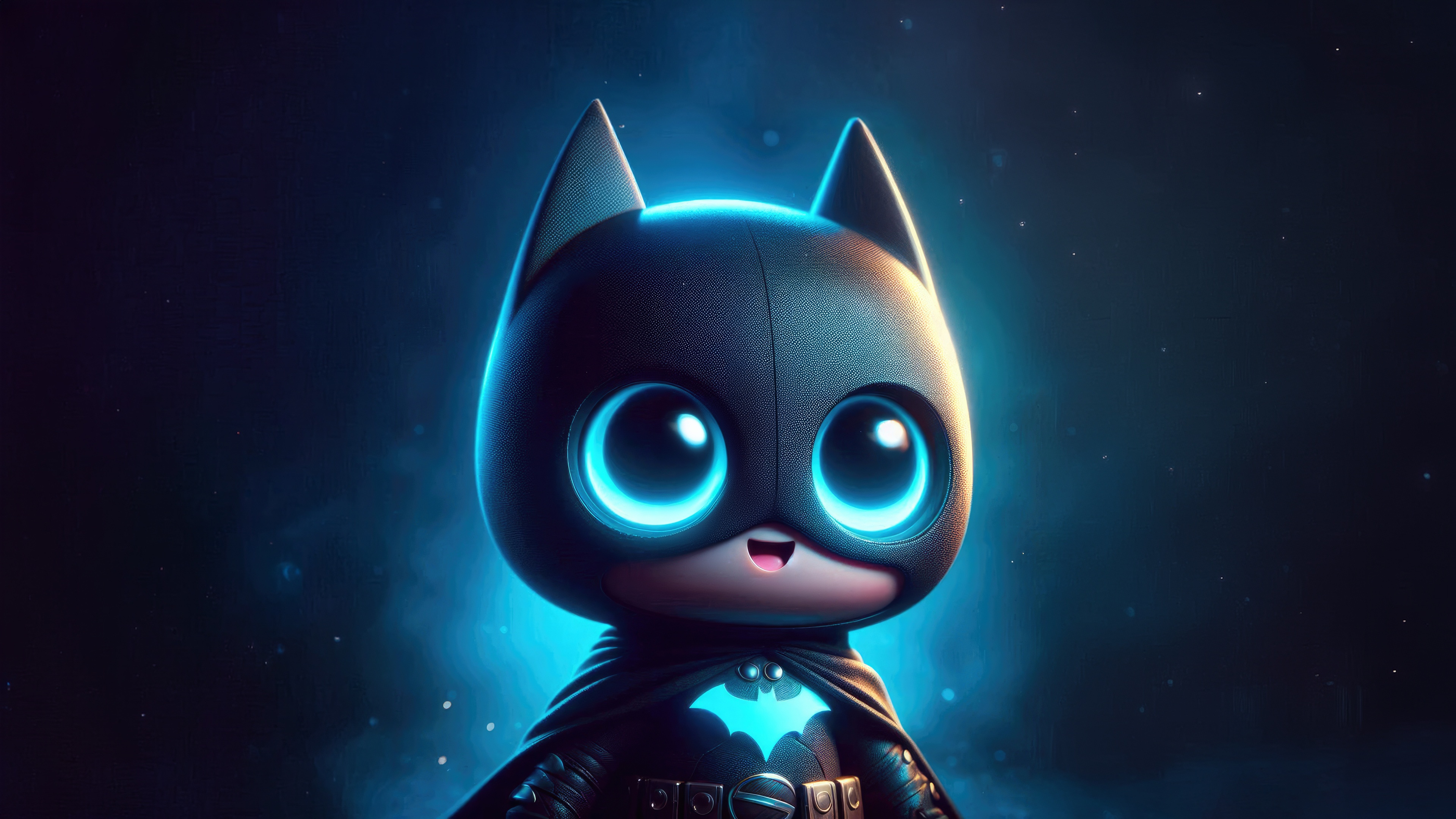 Cute Batman Character with Glowing Eyes HD Wallpaper