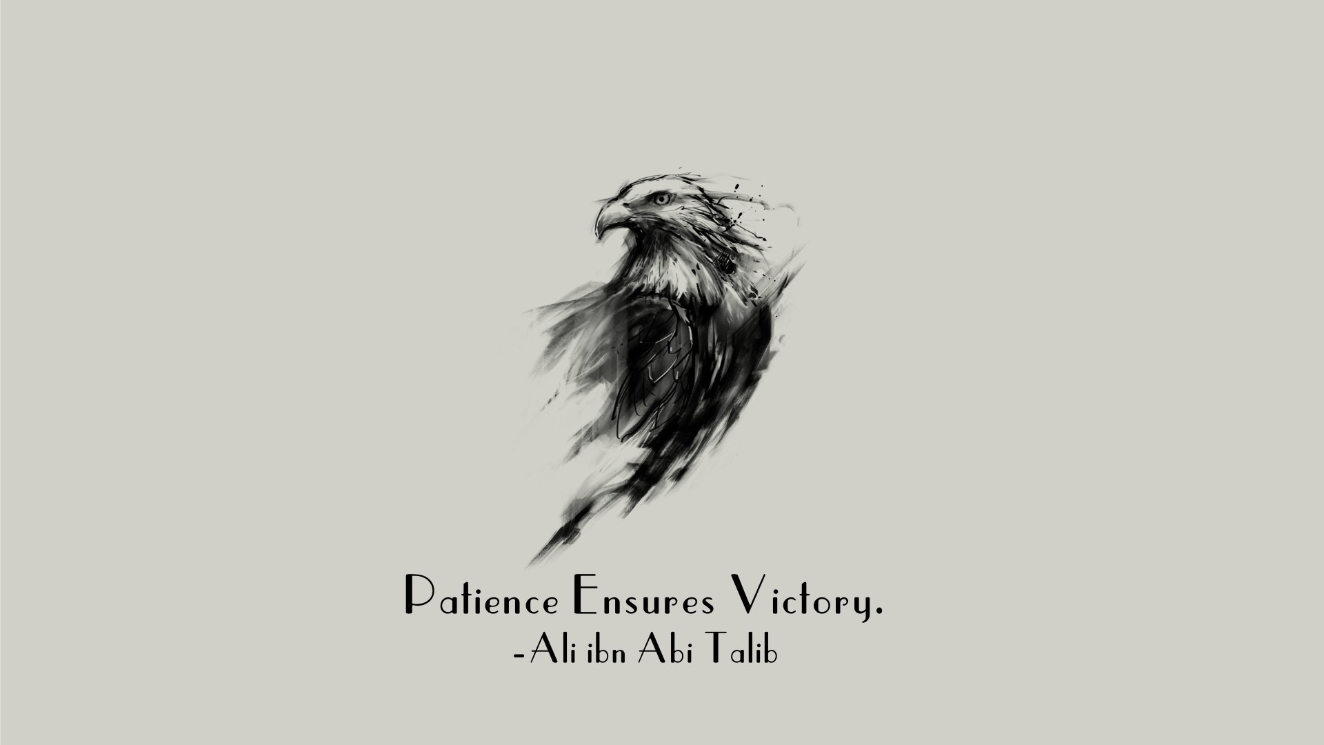 Eagle with quote by Ali ibn Abi Talib HD Wallpaper
