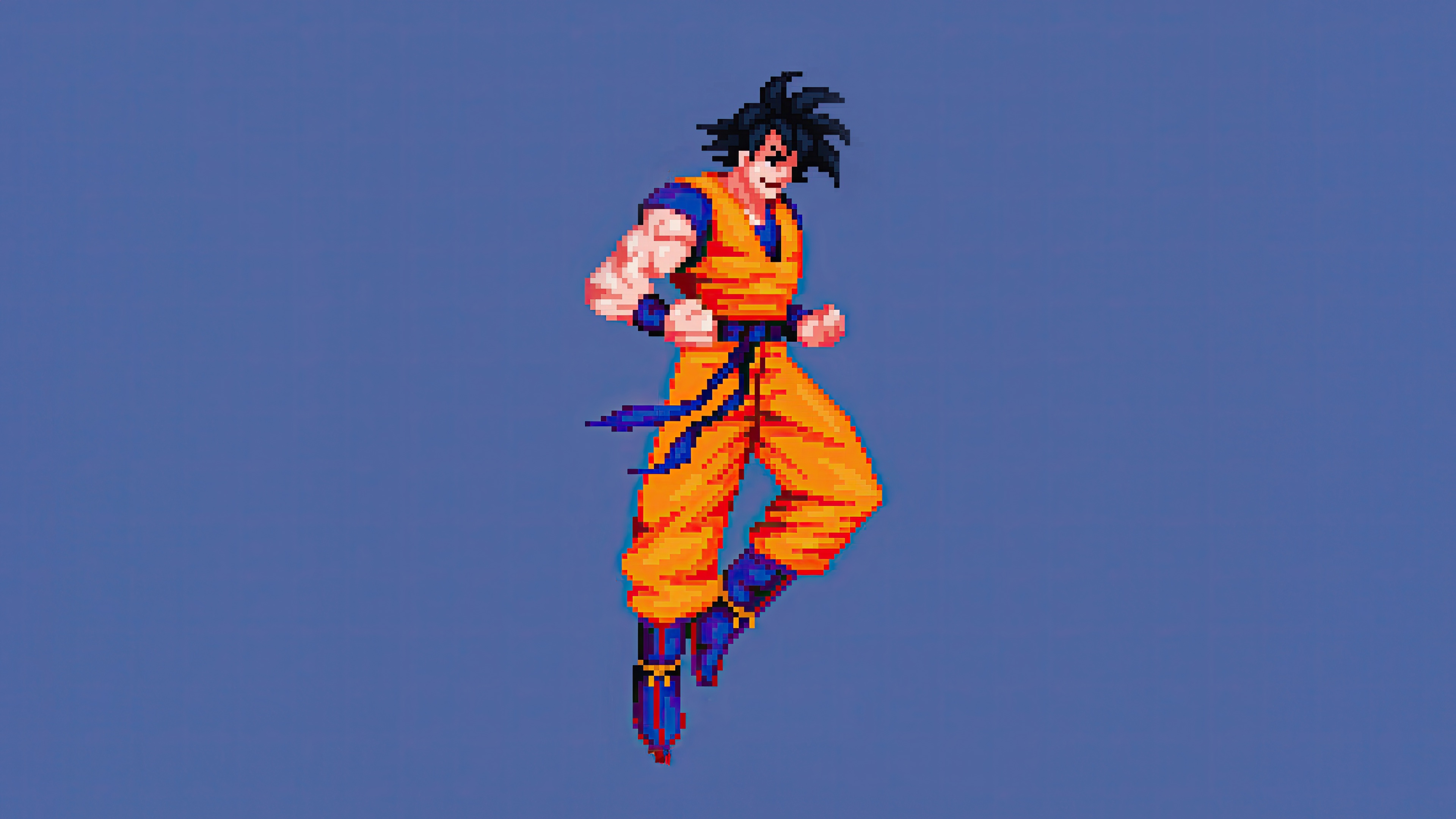 Goku in 8-bit pixel art style HD Wallpaper