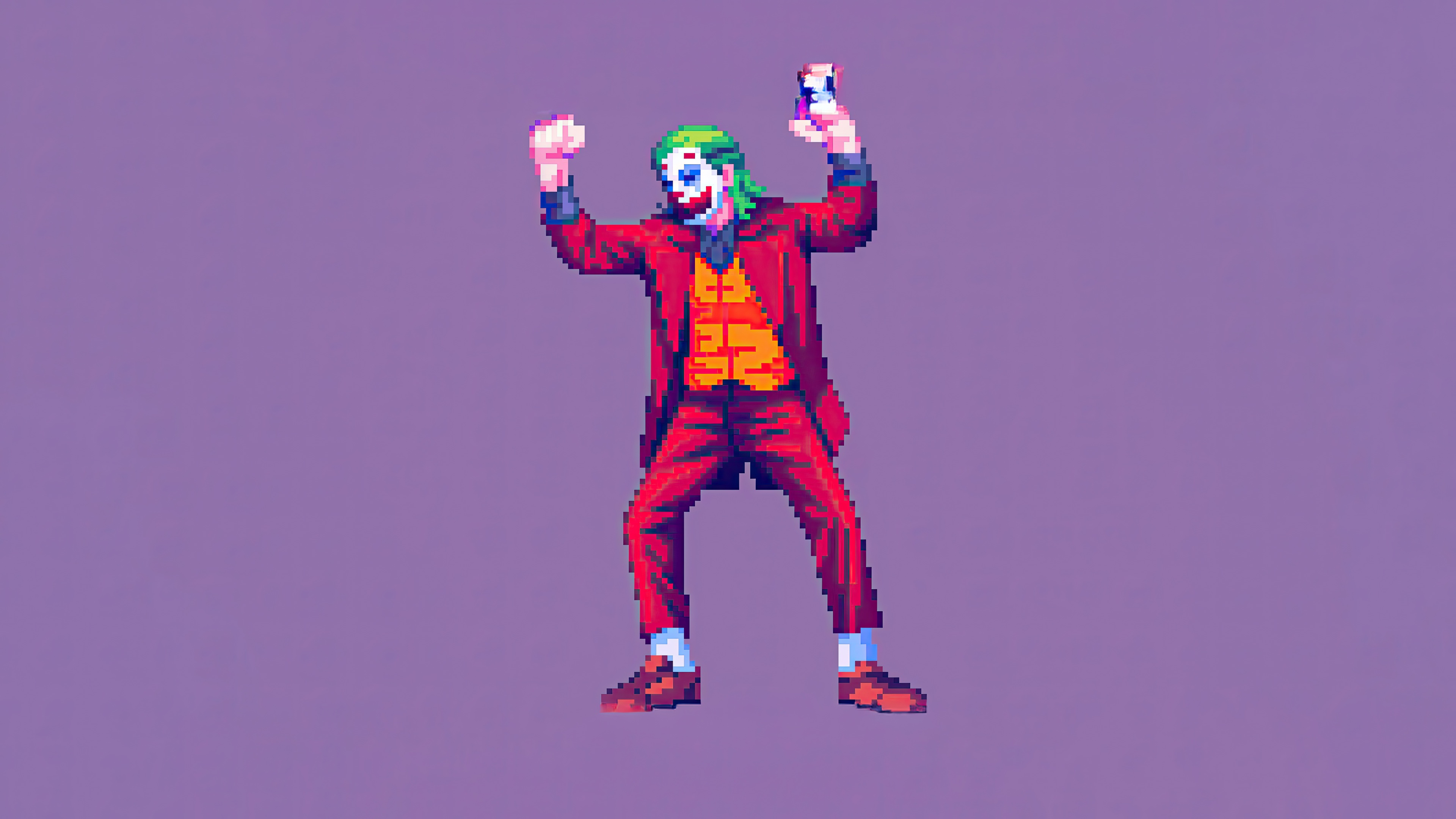 8 Bit Joker Dancing Pixel Art HD Wallpaper