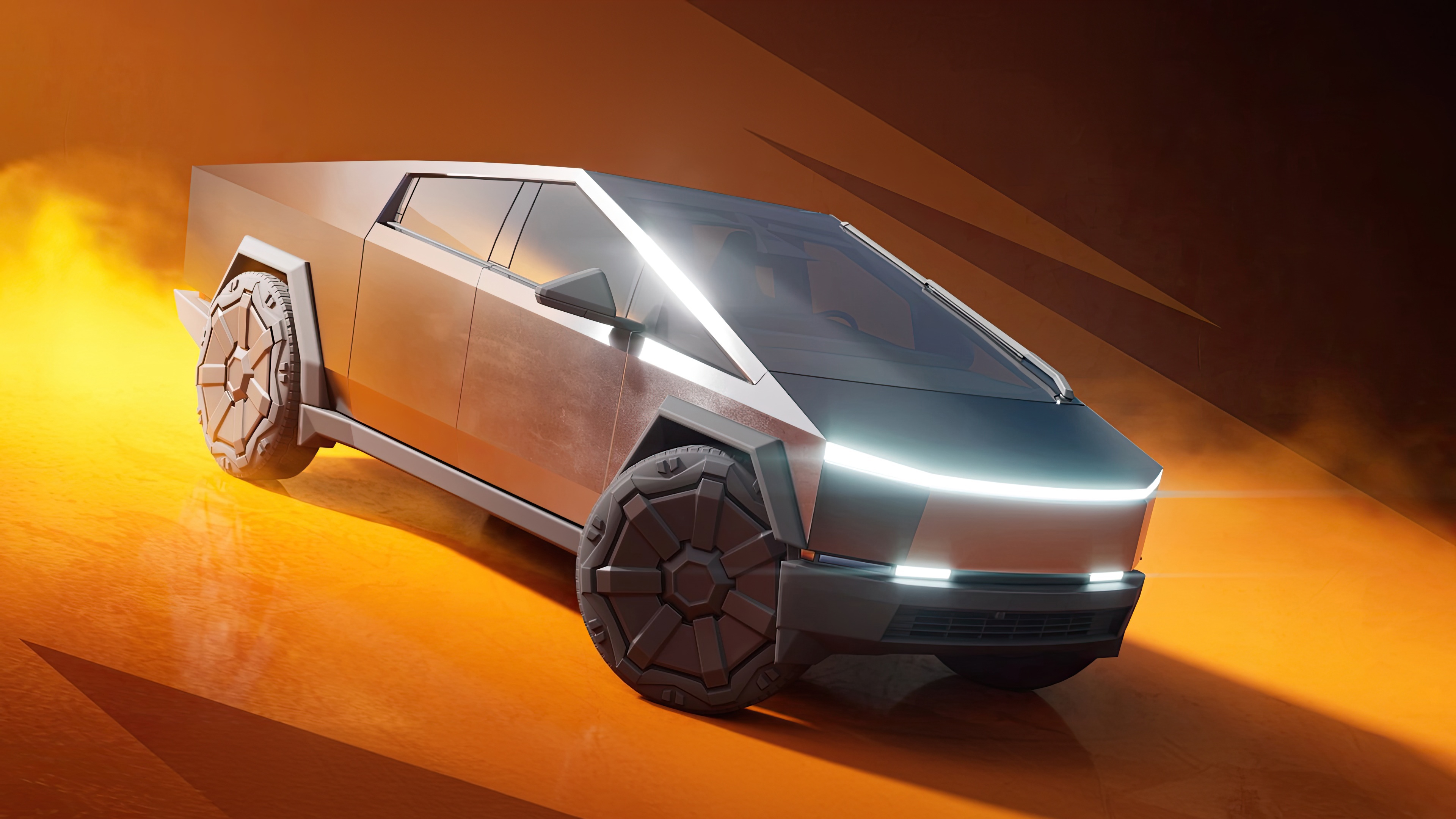 Tesla Cybertruck in Fortnite HD Wallpaper