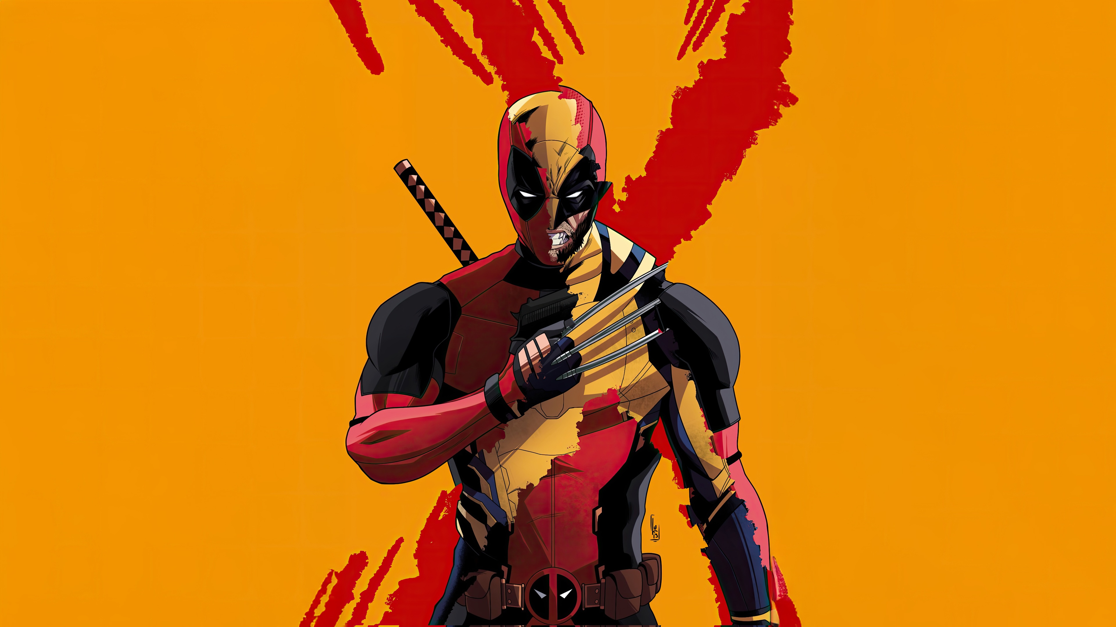 Deadpool X Wolverine Sketch Art HD Wallpaper