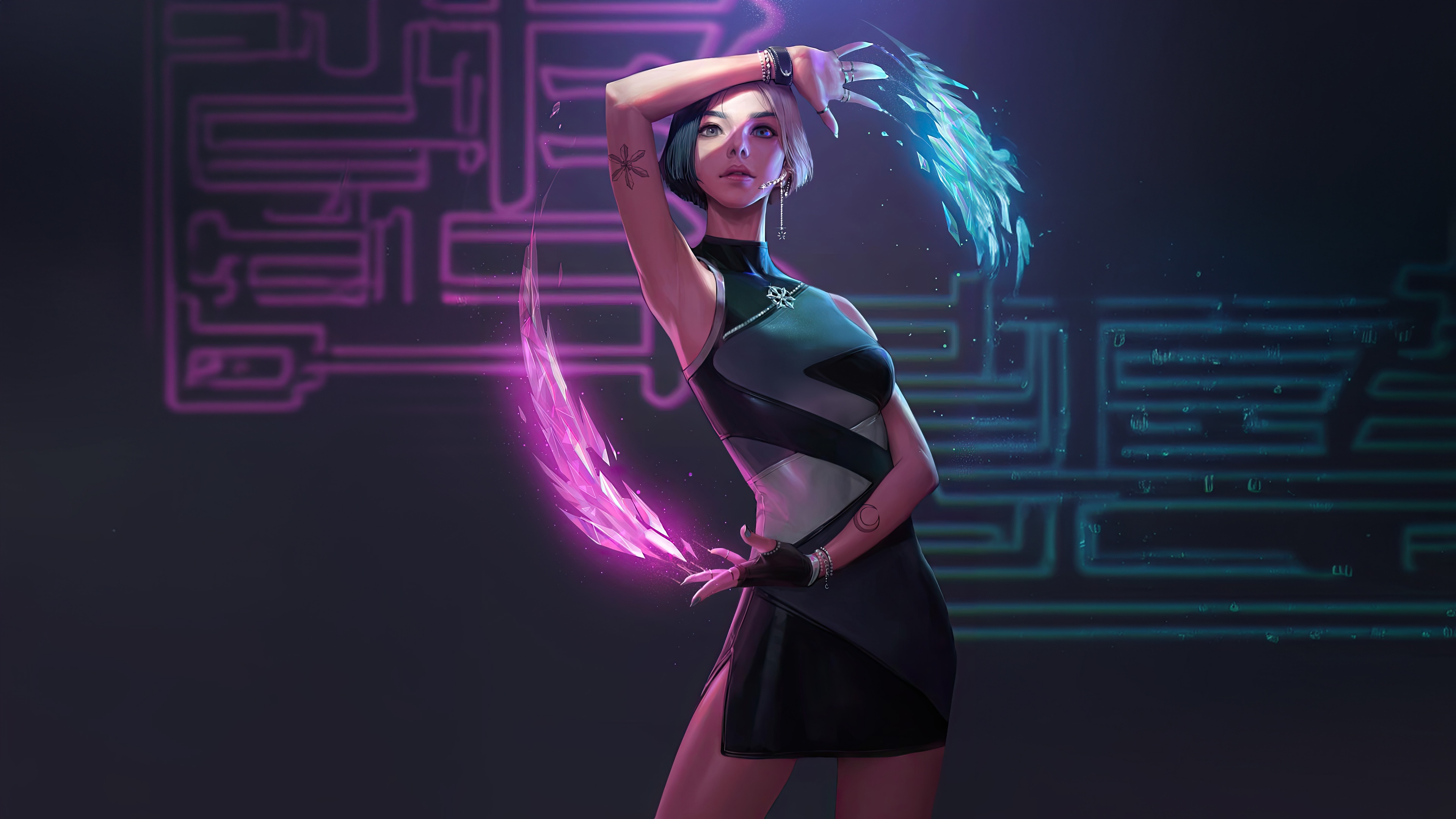 Luna Snow with glowing energy effects HD Wallpaper