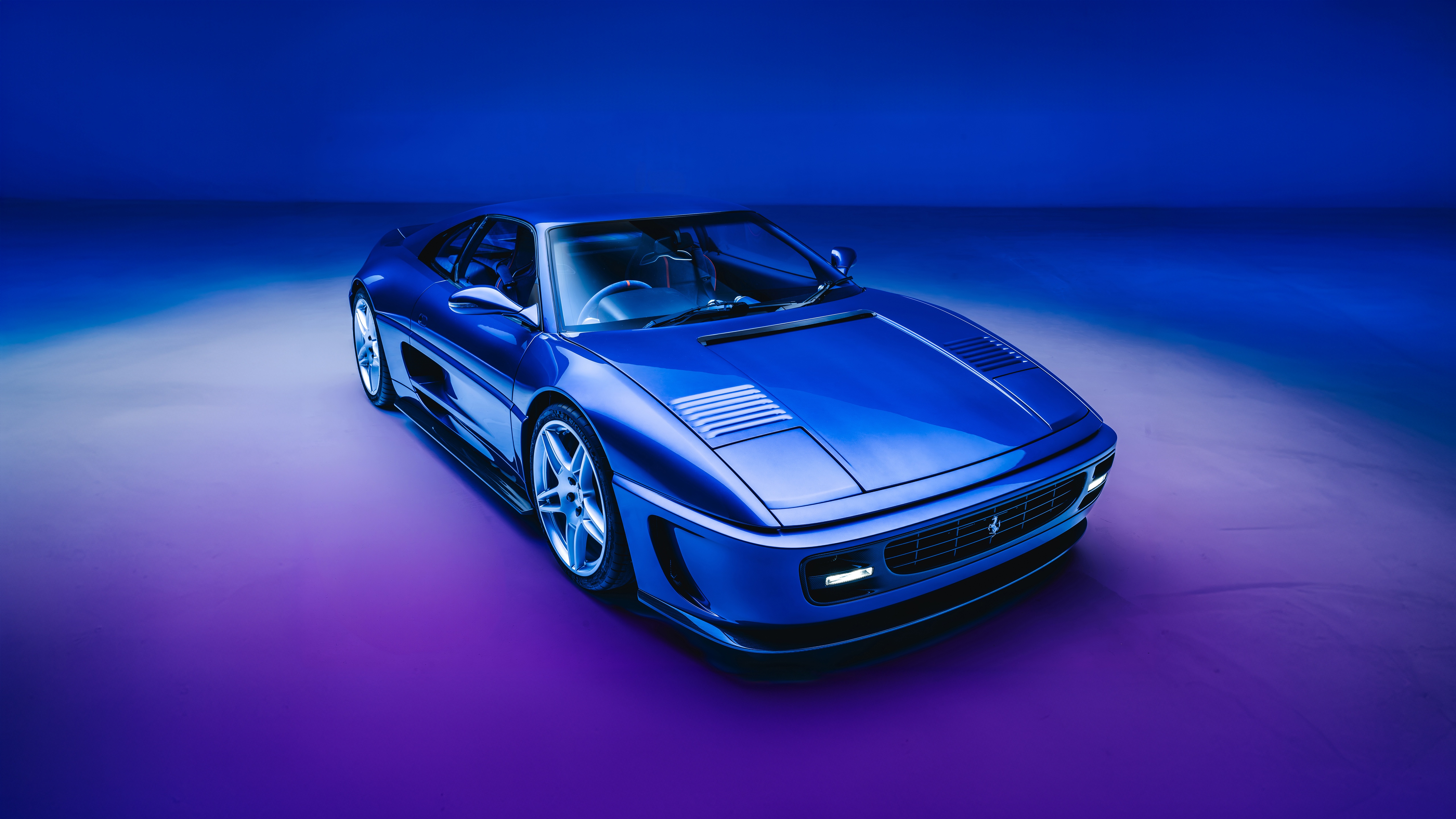 Blue Ferrari 355 By Evoluto HD Wallpaper