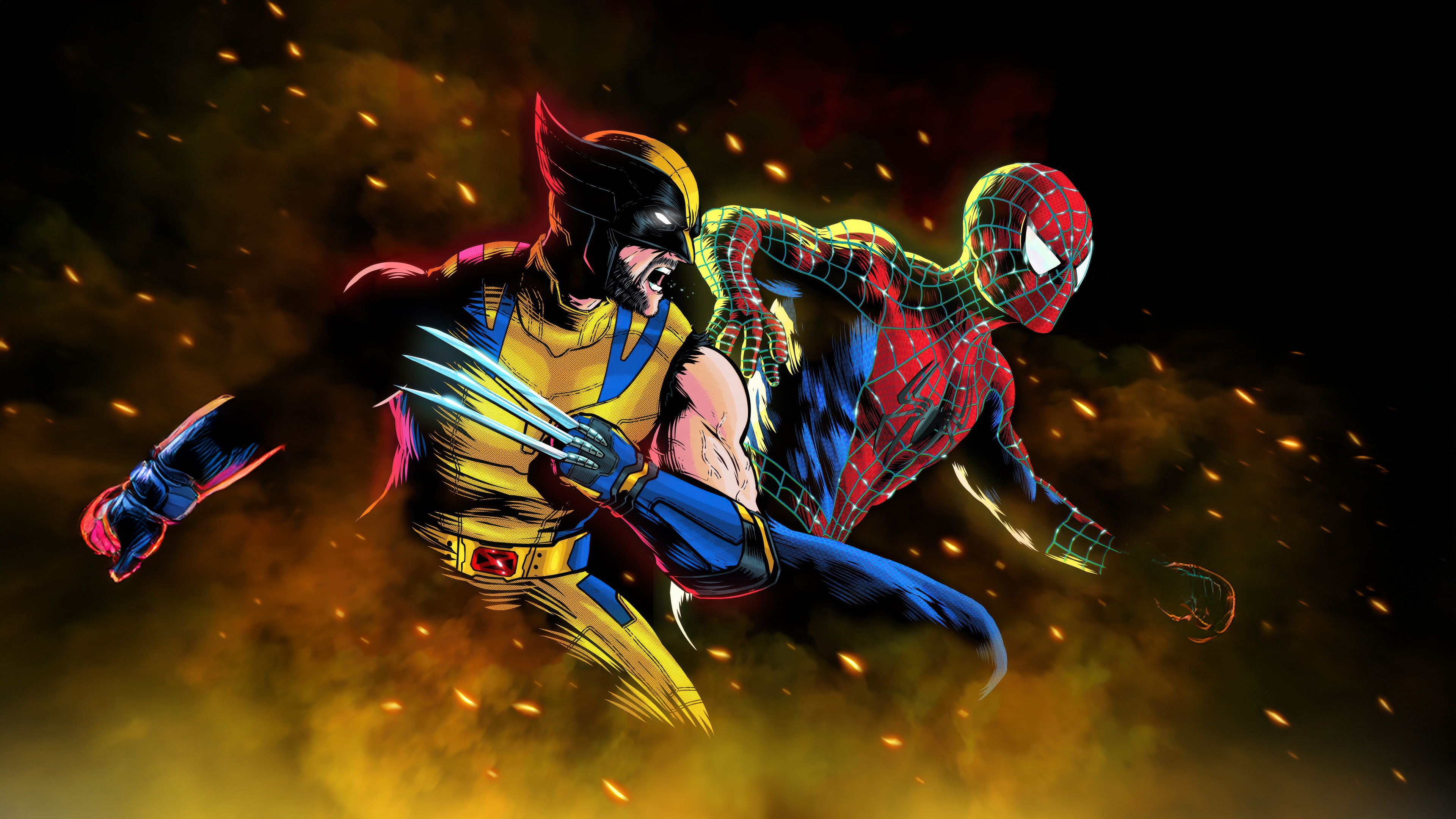 Wolverine and Spiderman Heroes United HD Wallpaper