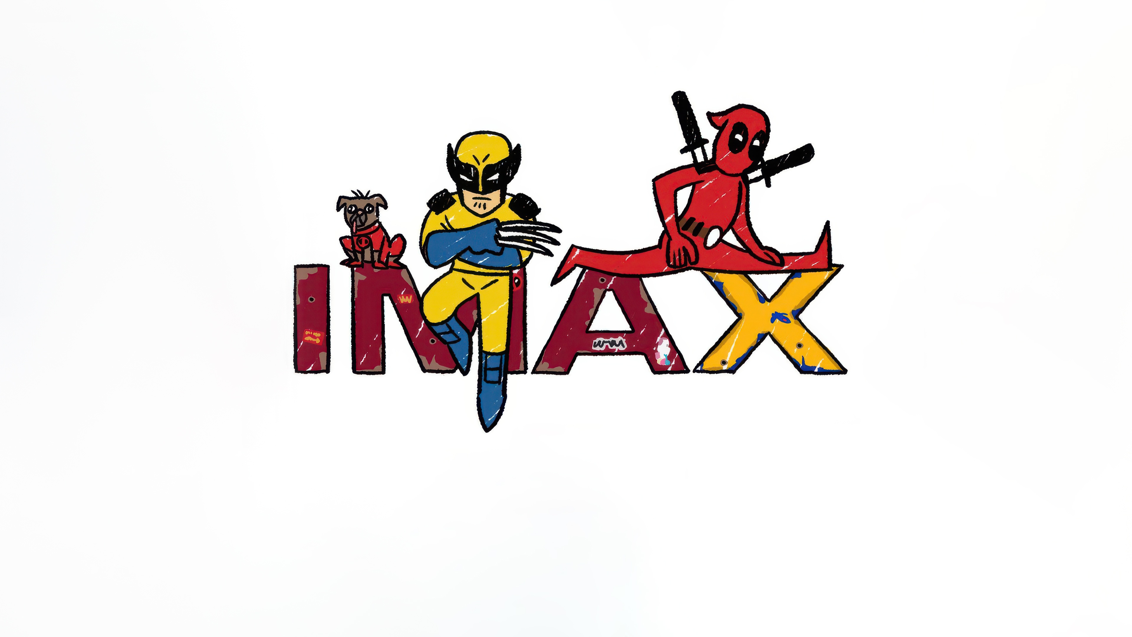 Deadpool and Wolverine on IMAX logo HD Wallpaper