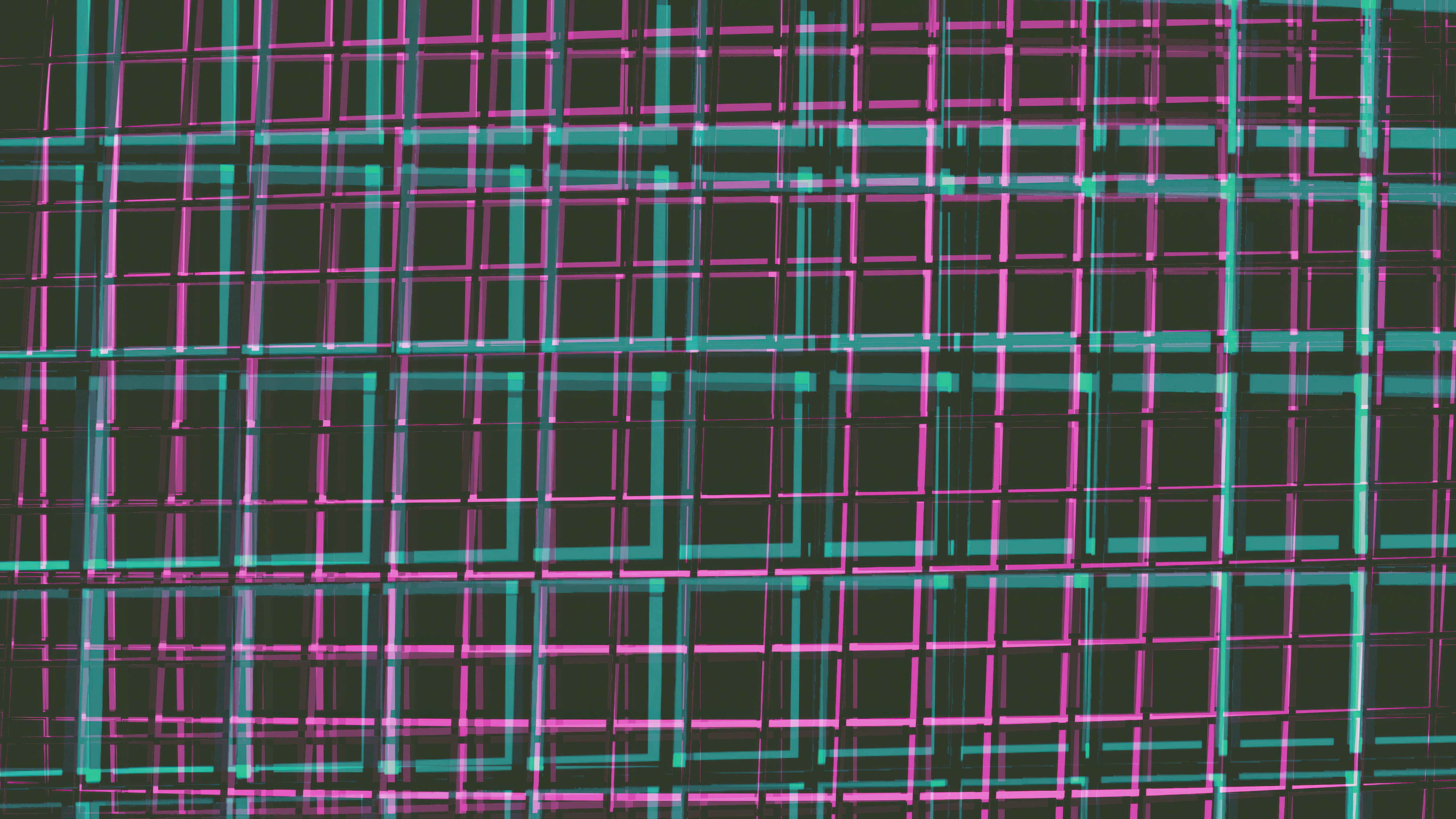 Abstract Grid Pattern with Pink and Teal Lines HD Wallpaper