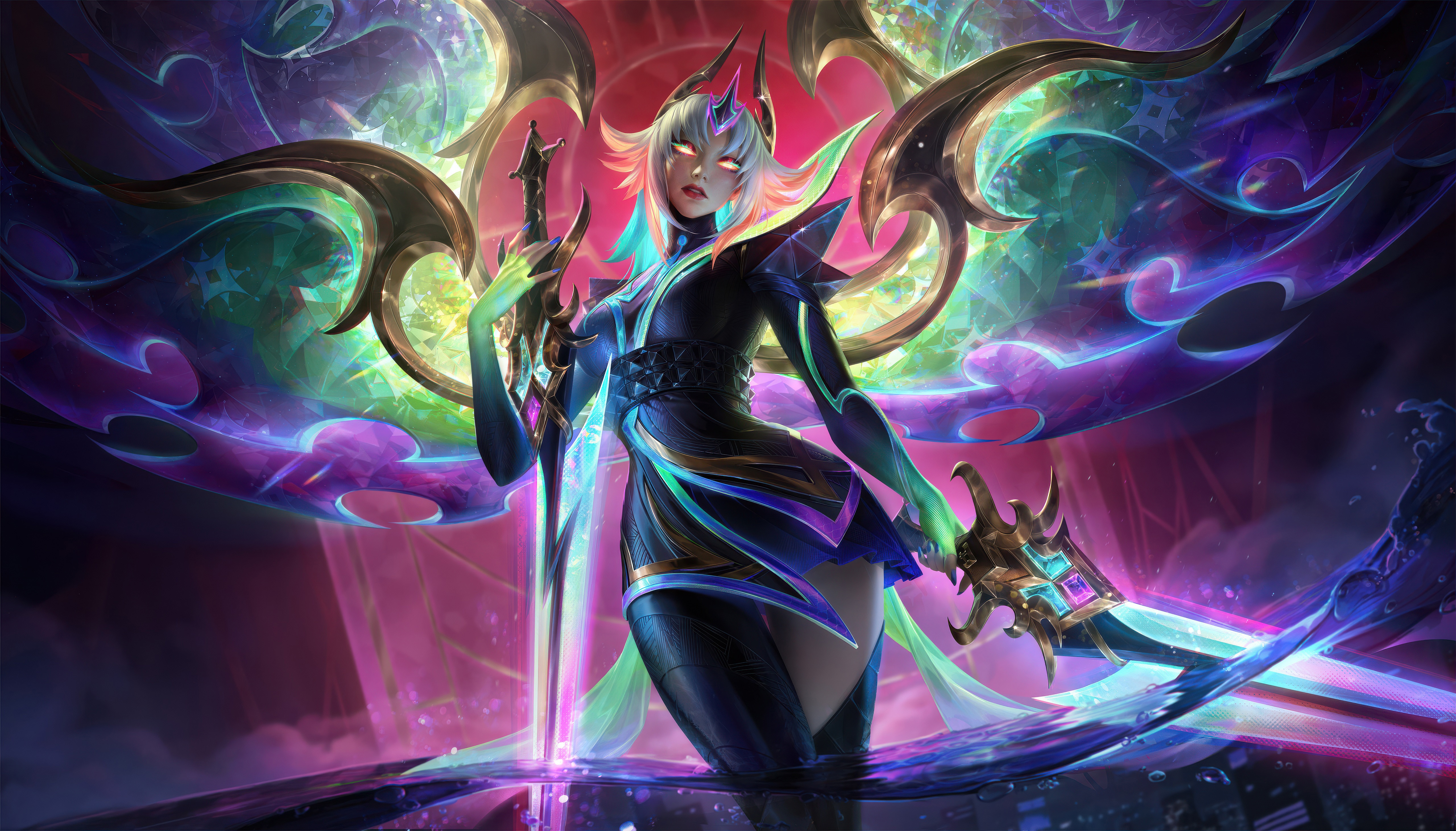 Kayle from League of Legends with dual swords HD Wallpaper