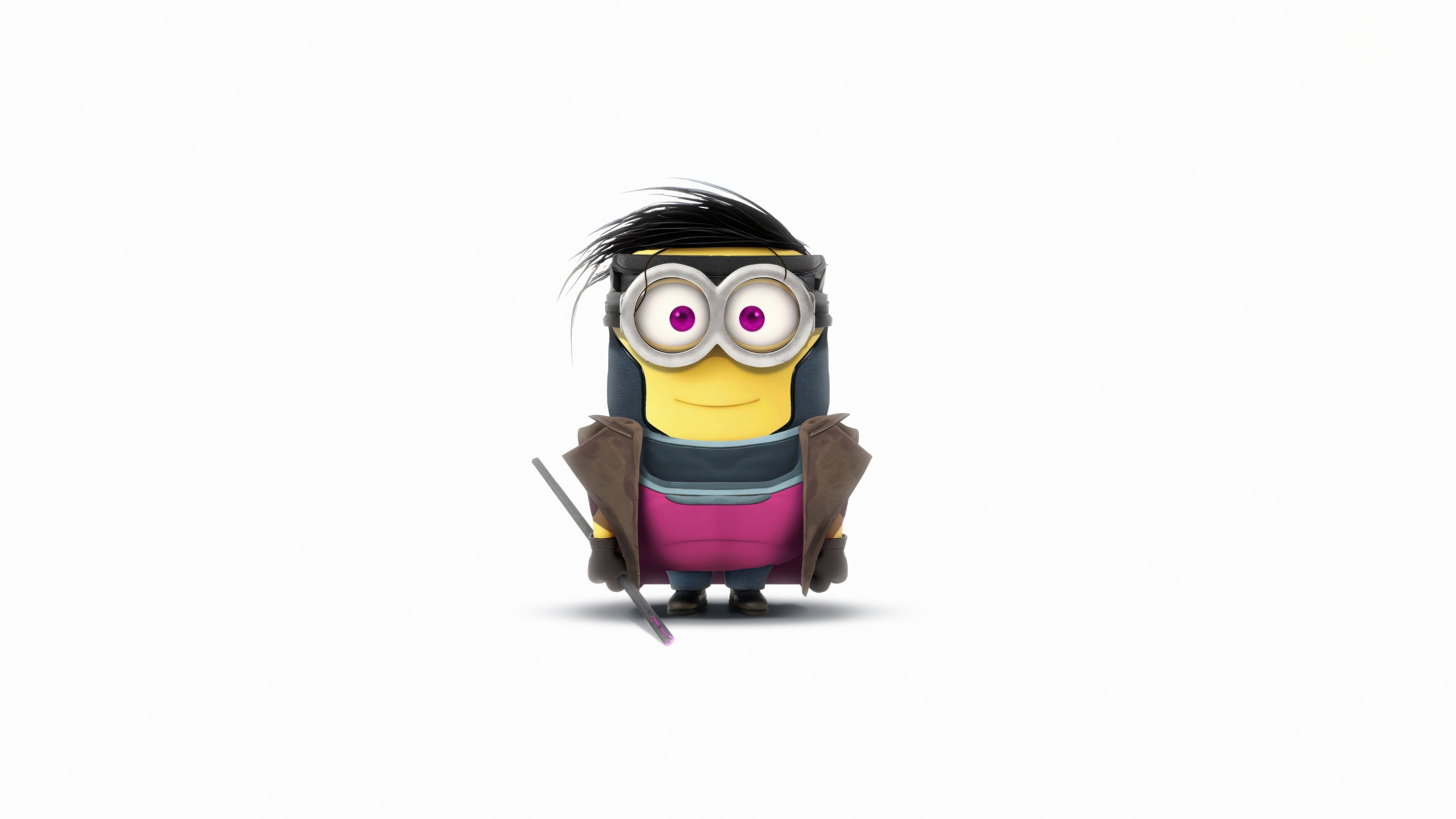 Minion dressed as Gambit holding a staff HD Wallpaper