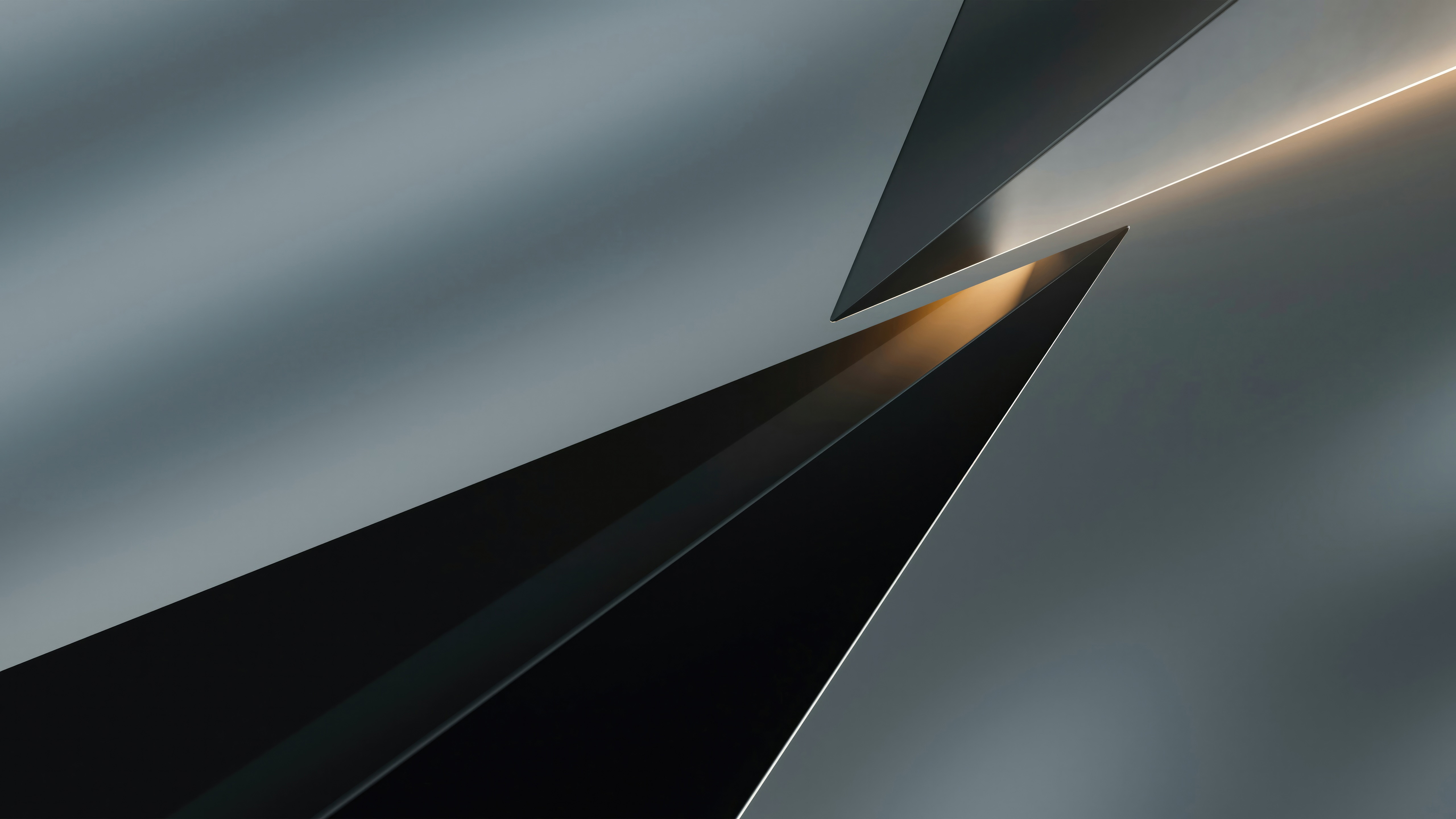 Abstract metallic shapes with light and shadow HD Wallpaper