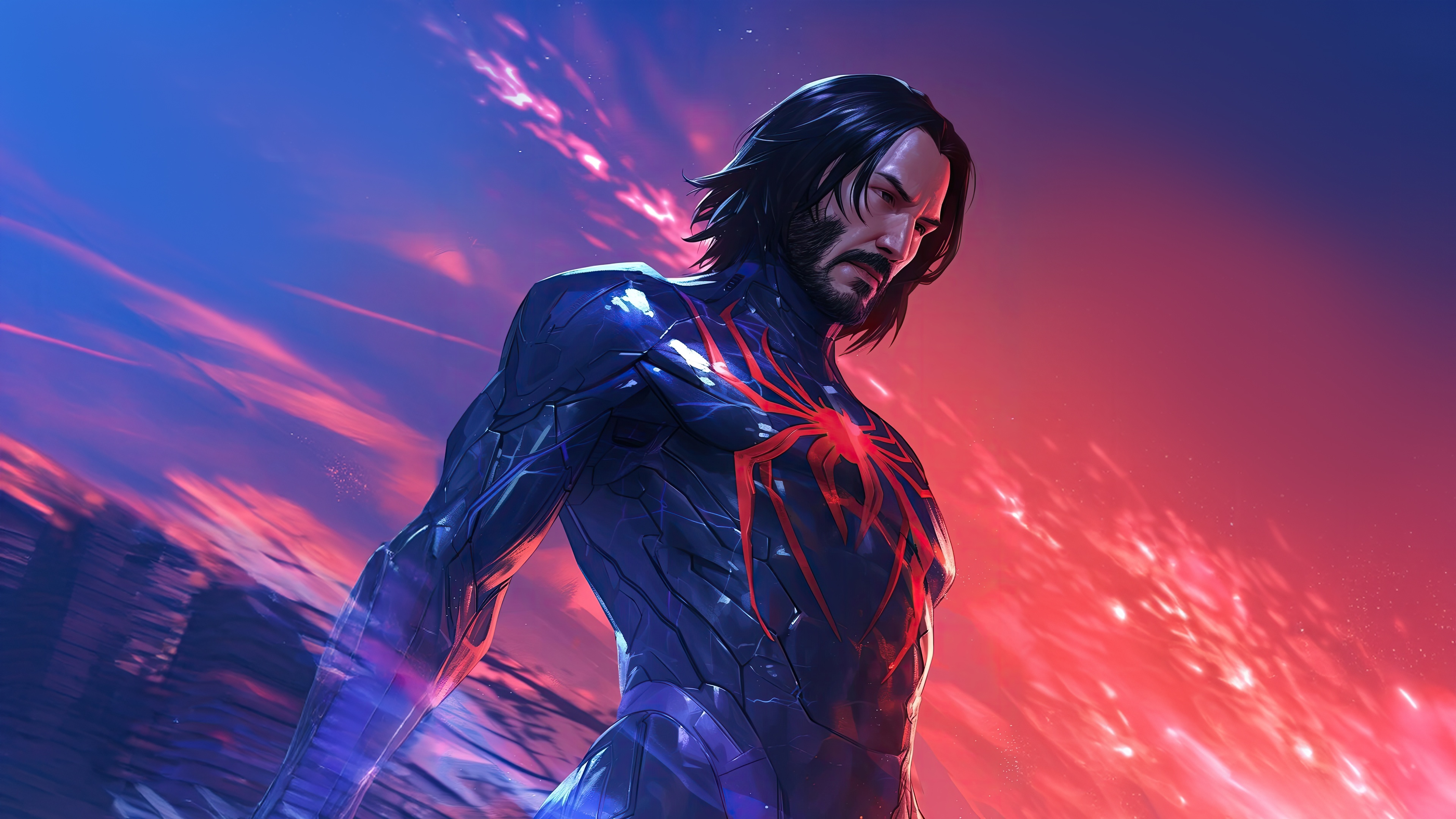 Keanu Reeves as Spider-Man 2099 HD Wallpaper