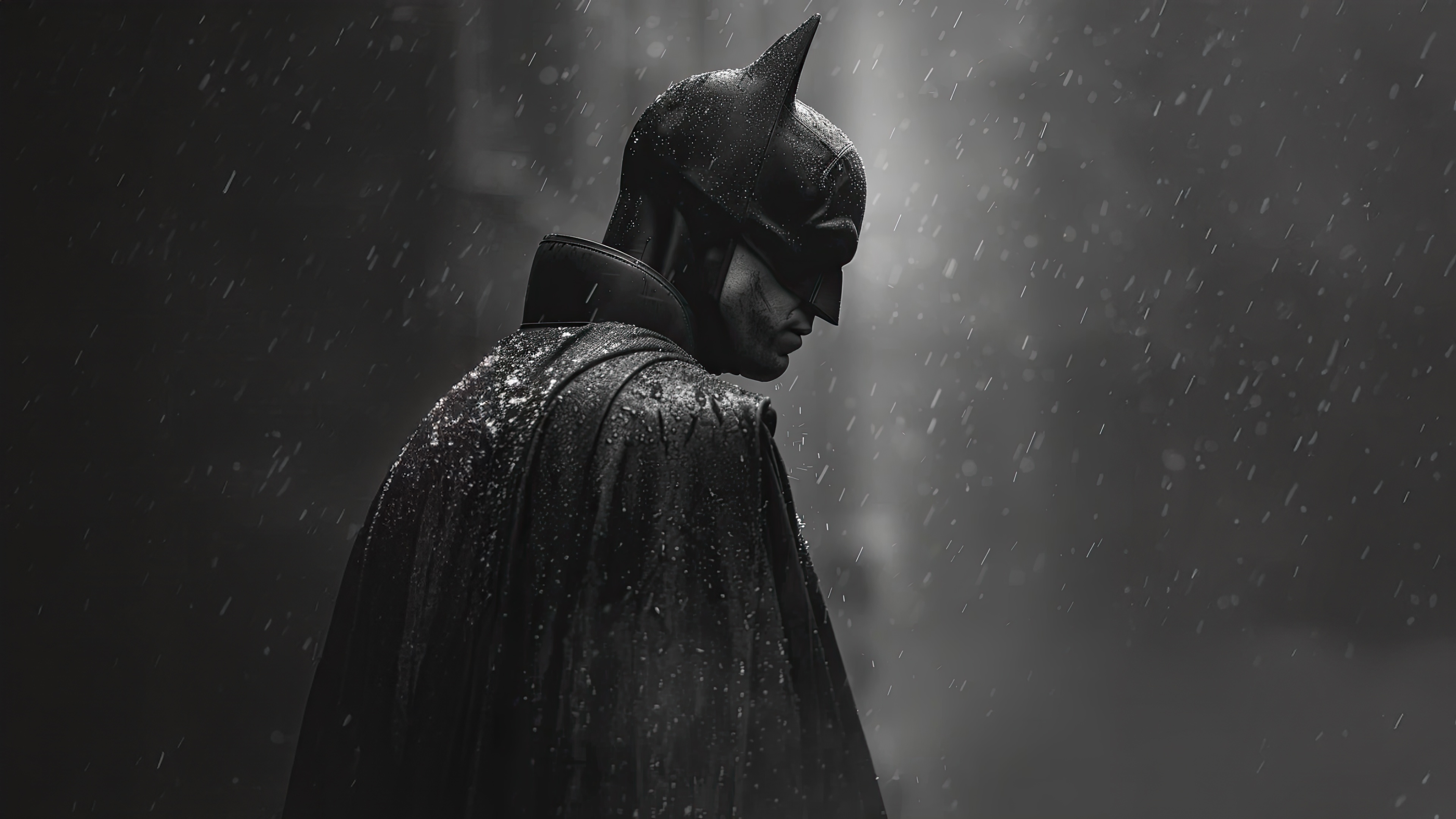 The Batman in the Rain HD Wallpaper