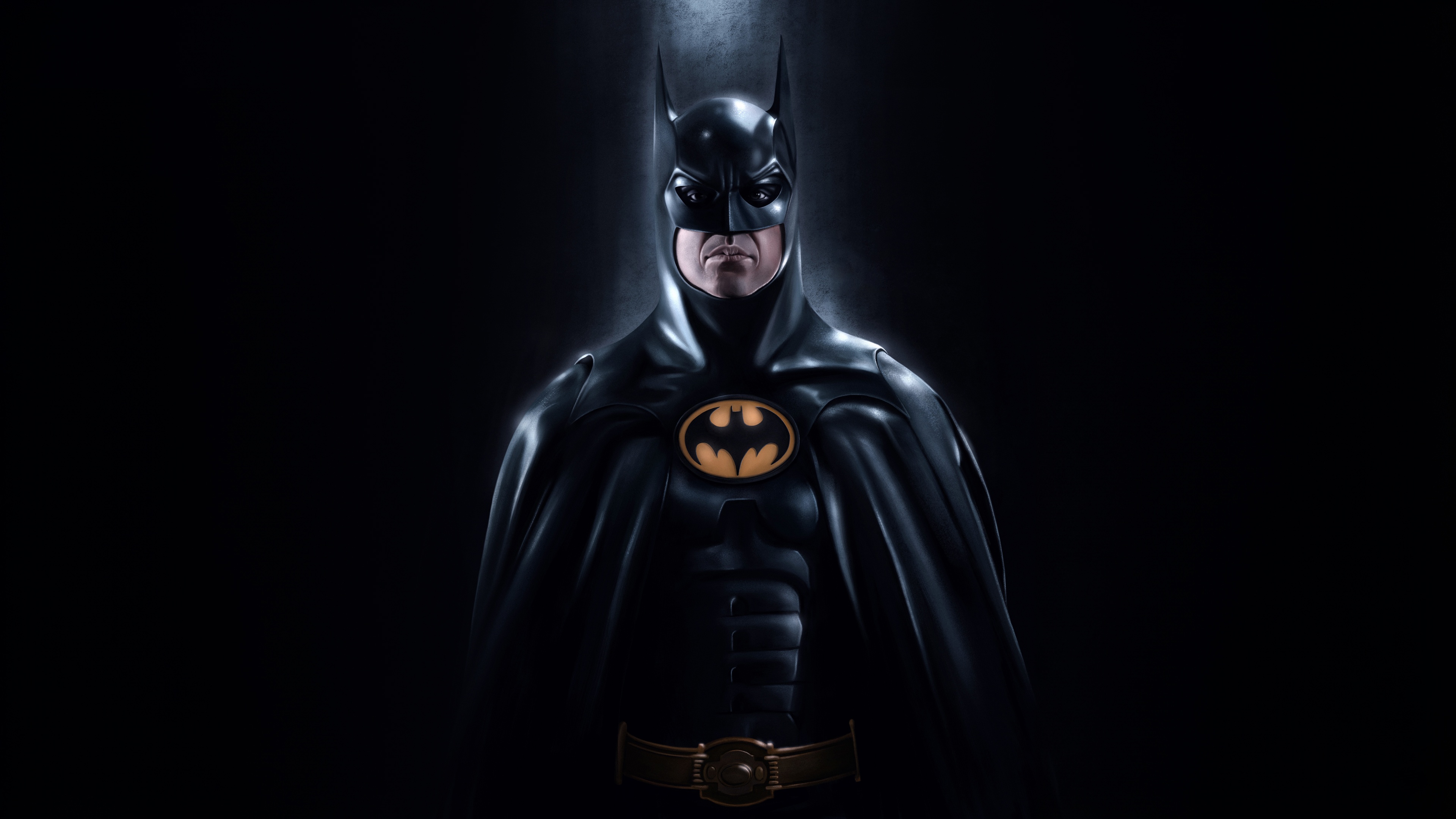 Michael Keaton as Batman in a dark suit HD Wallpaper