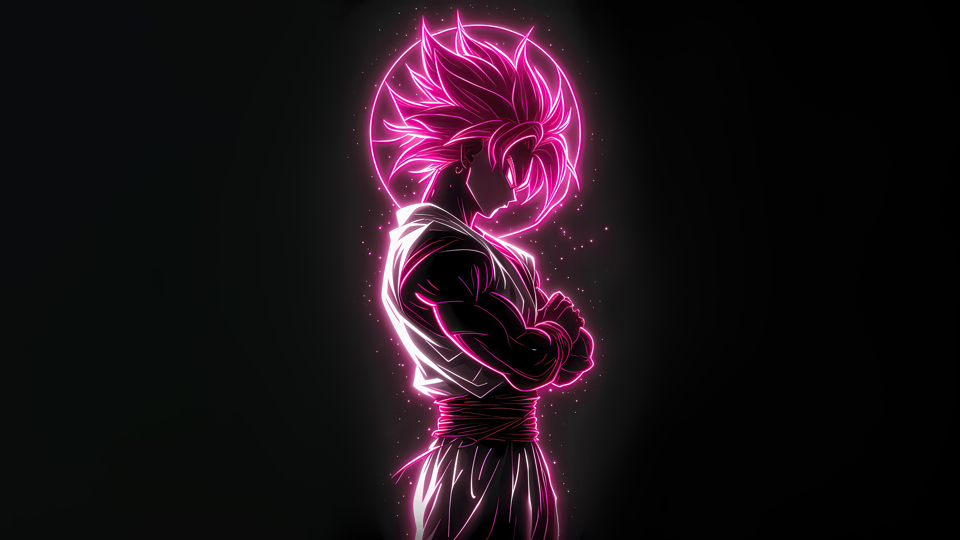 Goku Black Neon Art HD Wallpaper