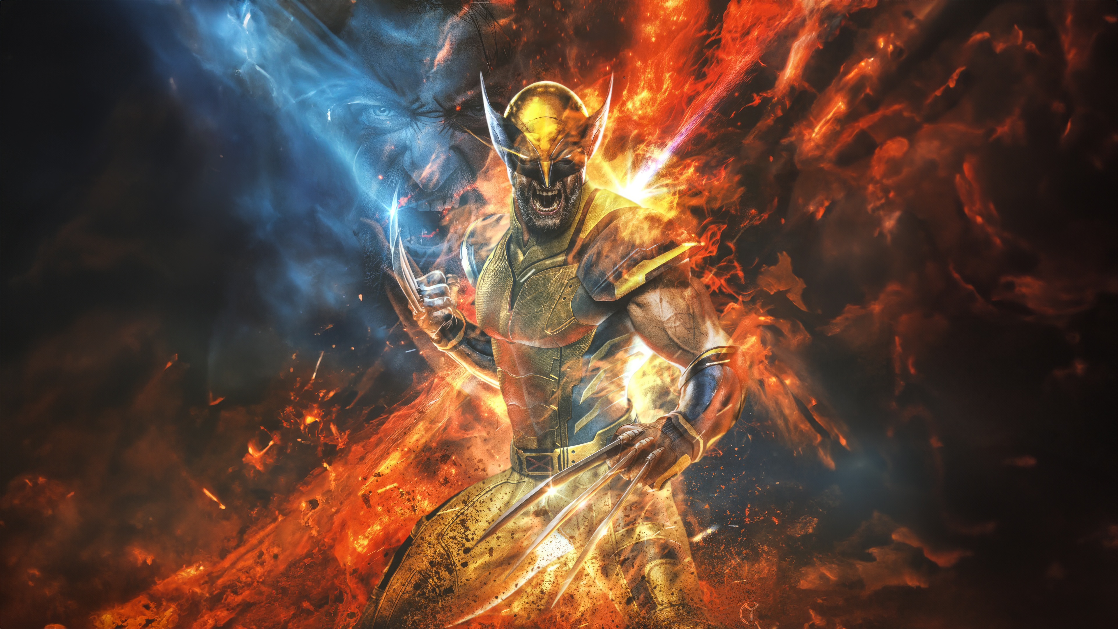 Wolverine Unleashed in Fire and Ice HD Wallpaper