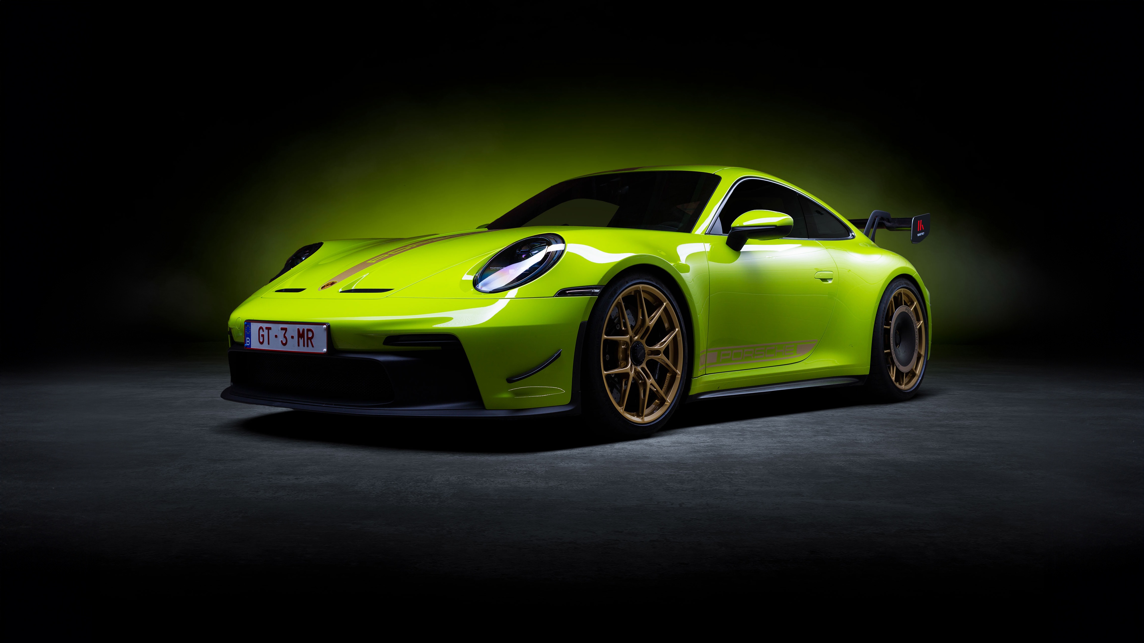 Lime Green Porsche 911 GT3 R HD Wallpaper