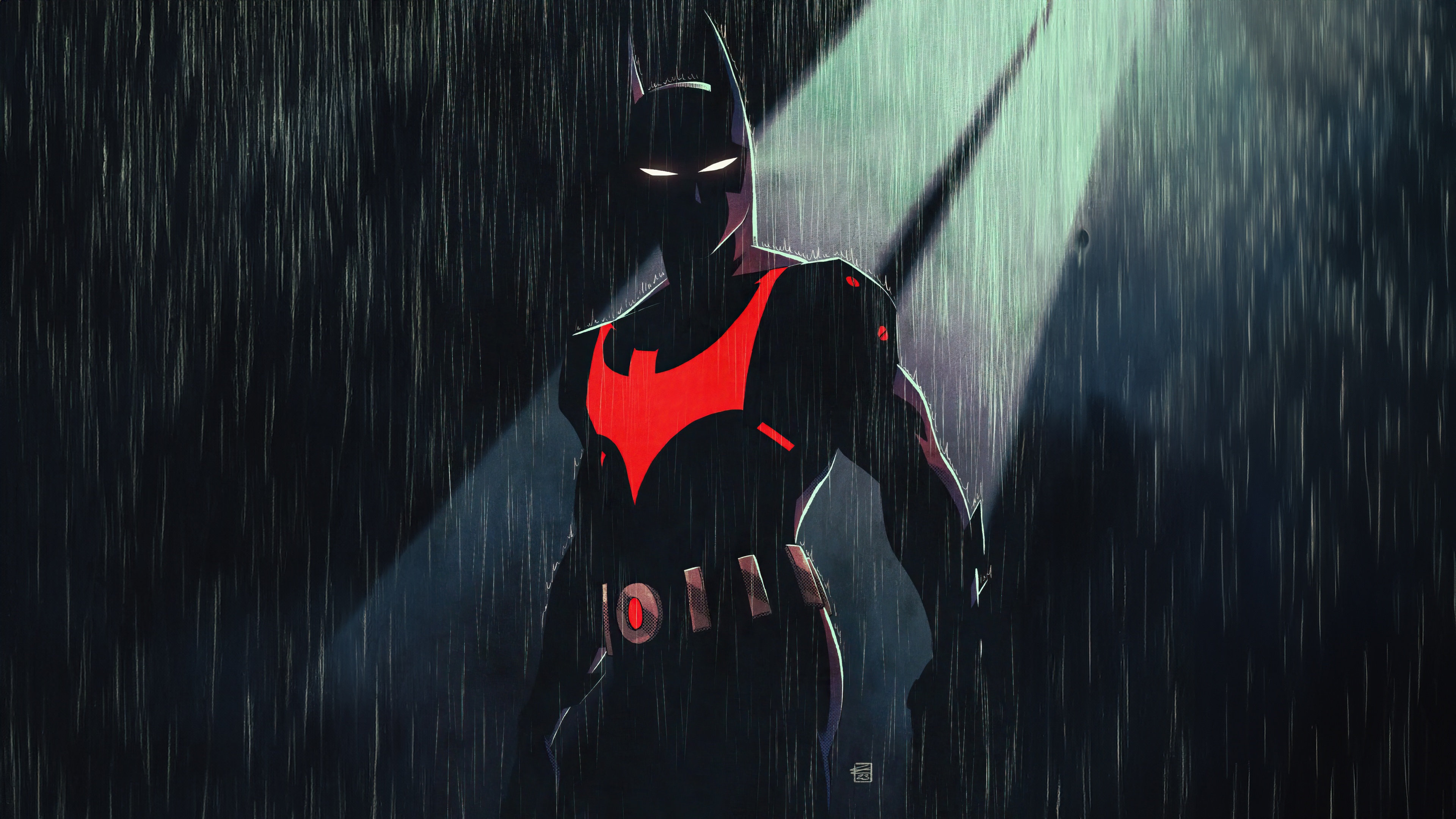 Batman Beyond in the Rain HD Wallpaper