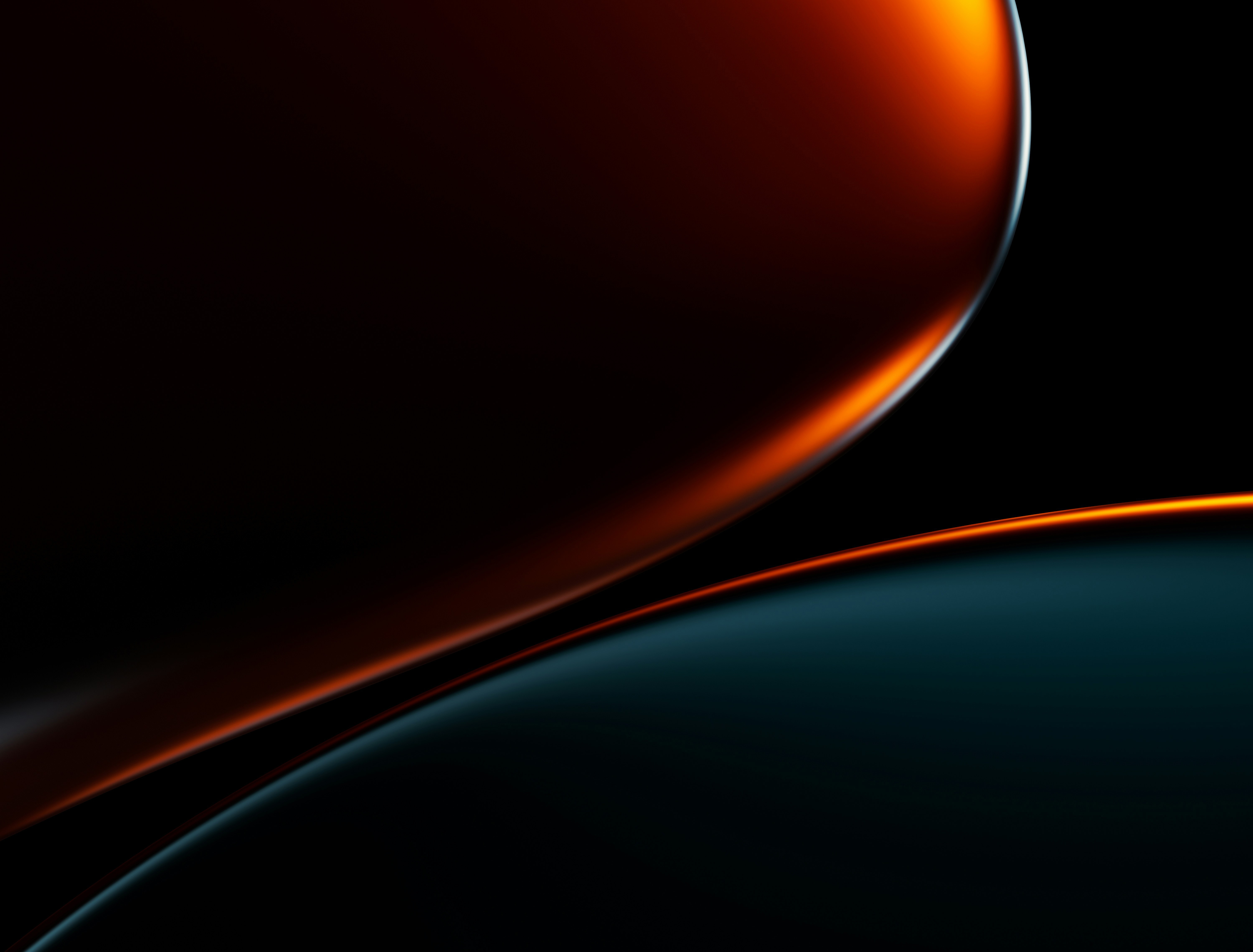 Abstract Render with Orange and Teal Curves HD Wallpaper